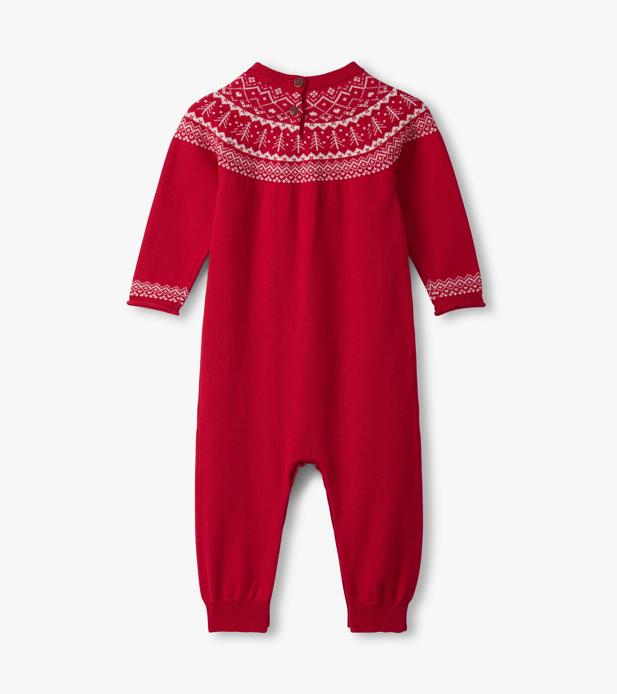 Baby Girls Fair Isle Sweater Romper - Image 2