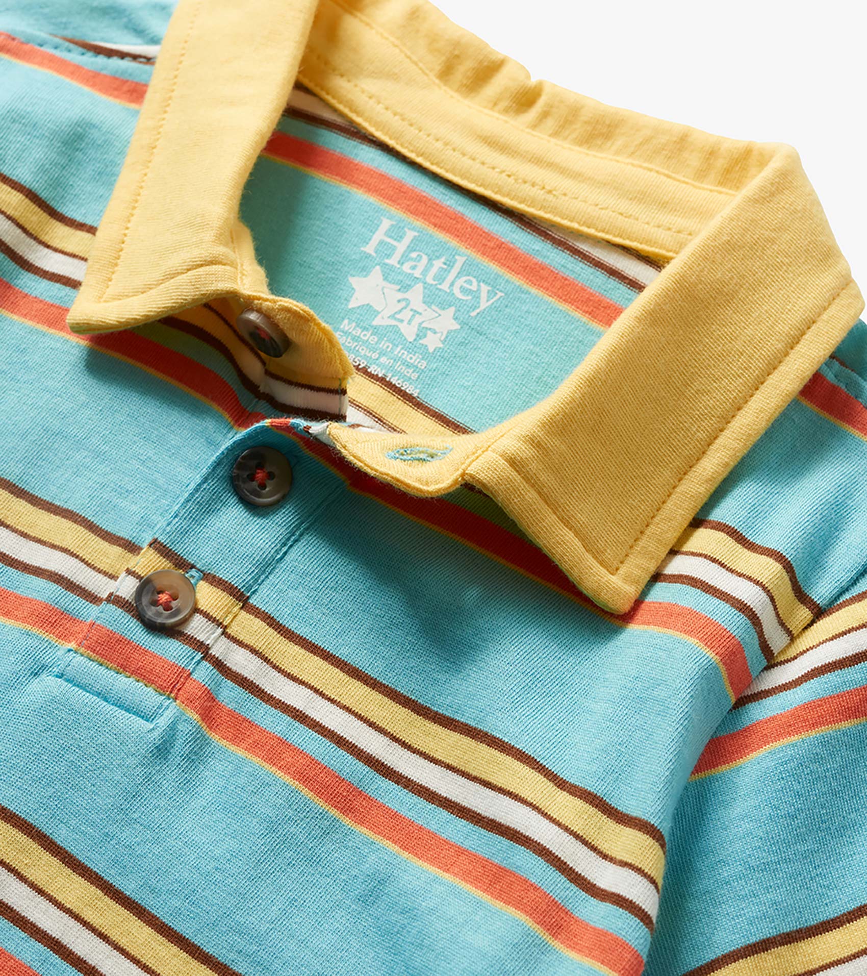 Baby & Toddler Boys Camp Stripe Peached Jersey Polo T-Shirt - Image 3