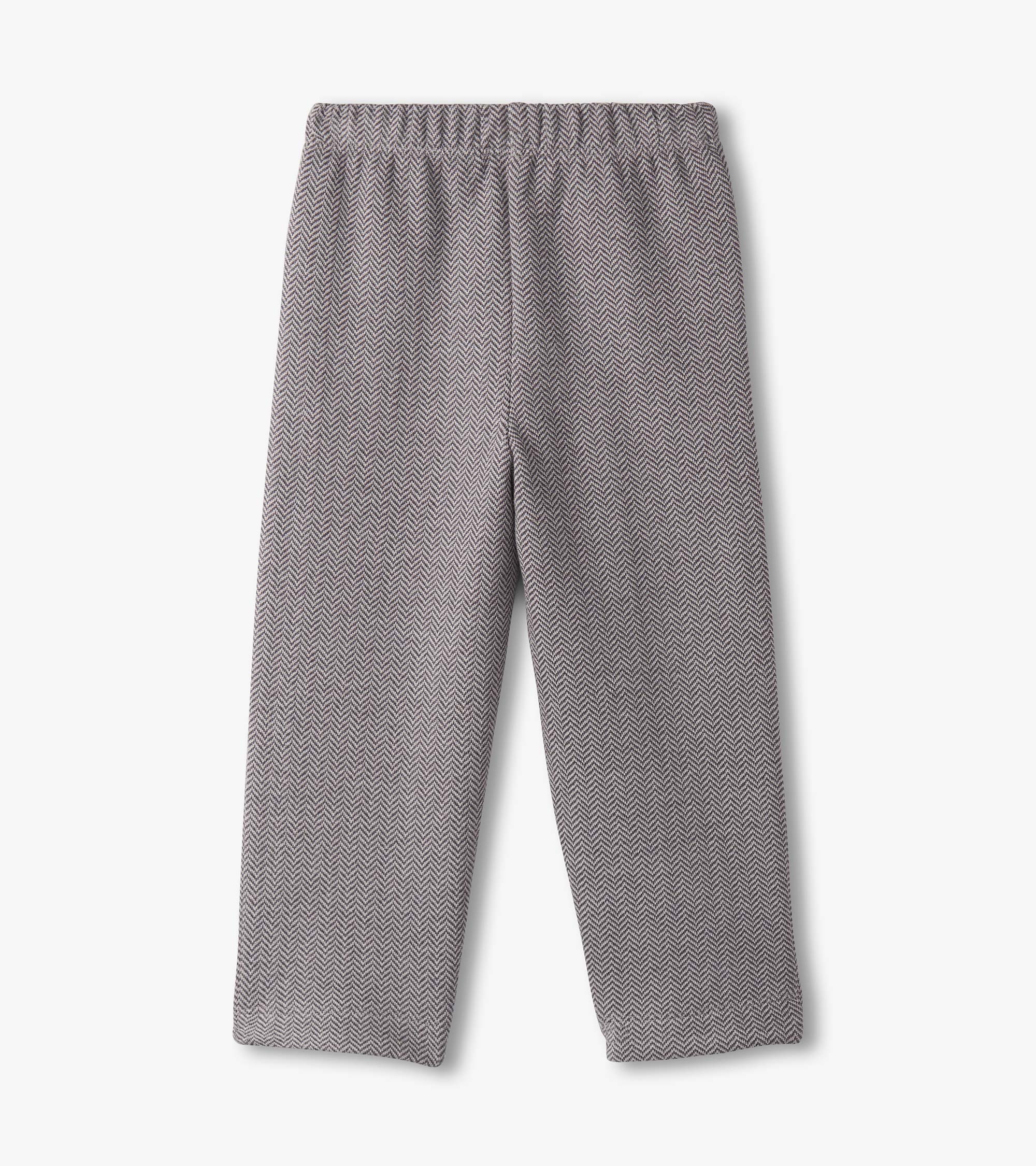 Baby & Toddler Boys Dark Grey Stretch Herringbone Pants - Image 2