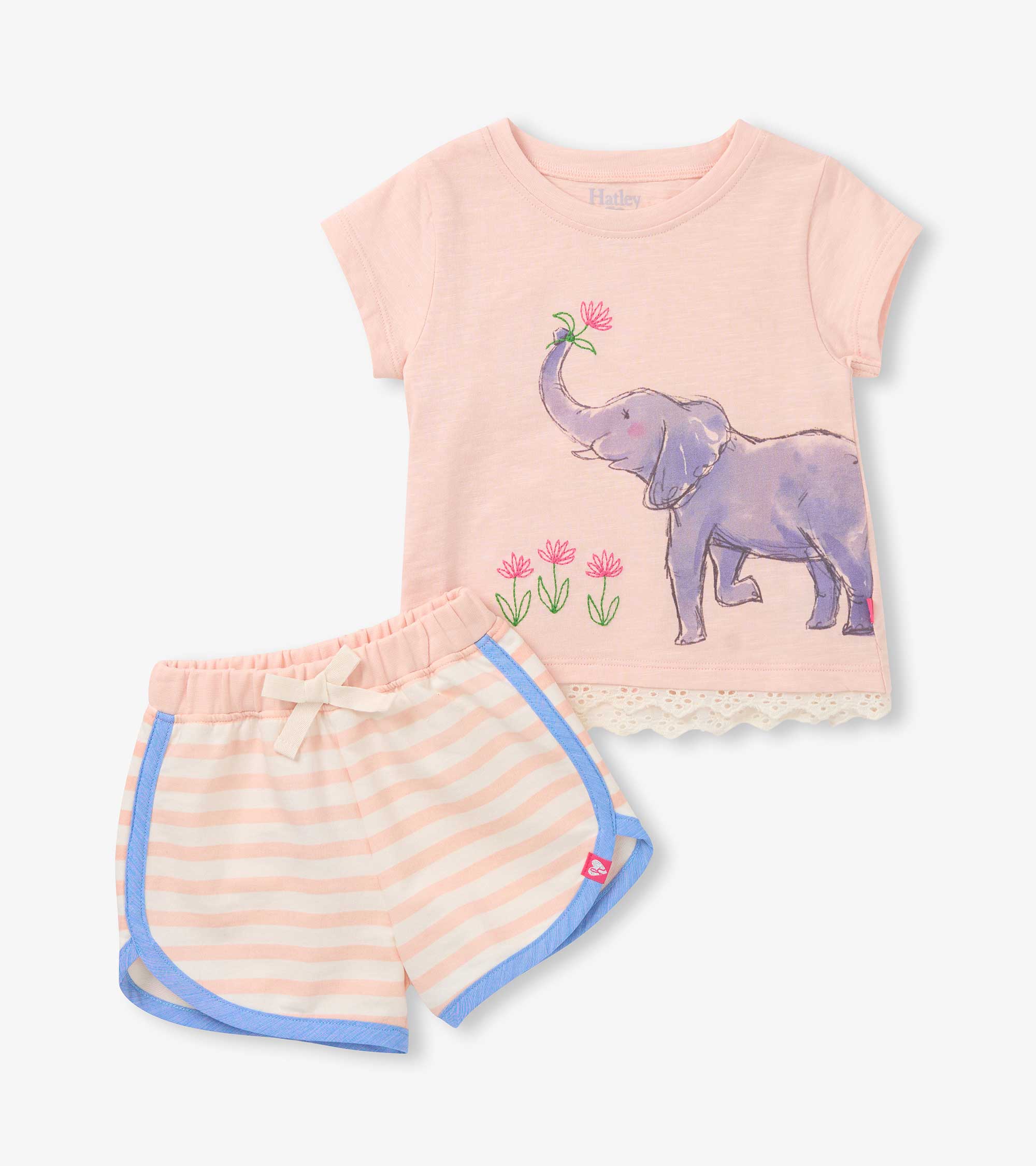 Baby & Toddler Girls Elephant T-Shirt & Short Set