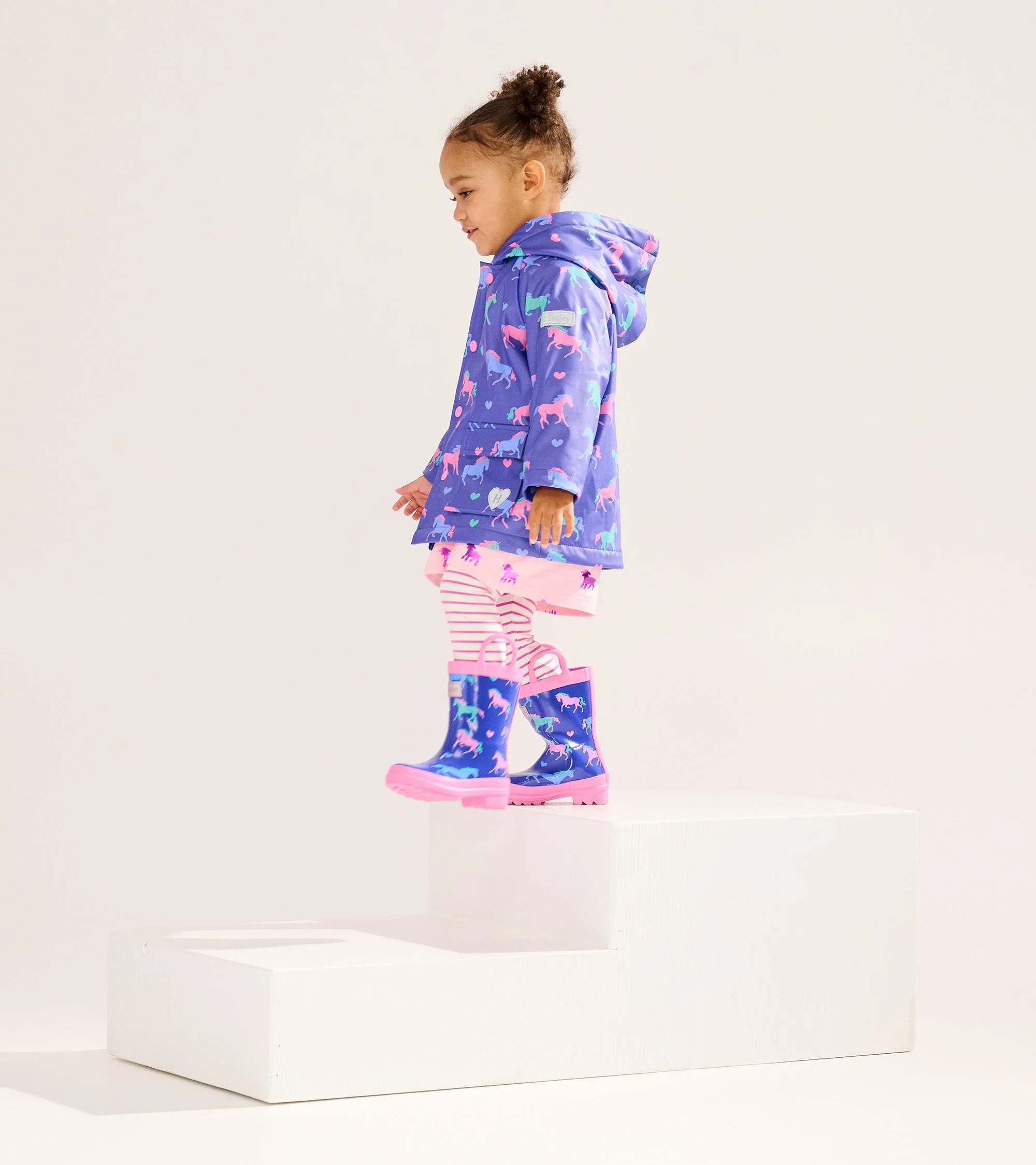 Baby & Toddler Girls Hearts & Horses Button-Up Raincoat - Image 3