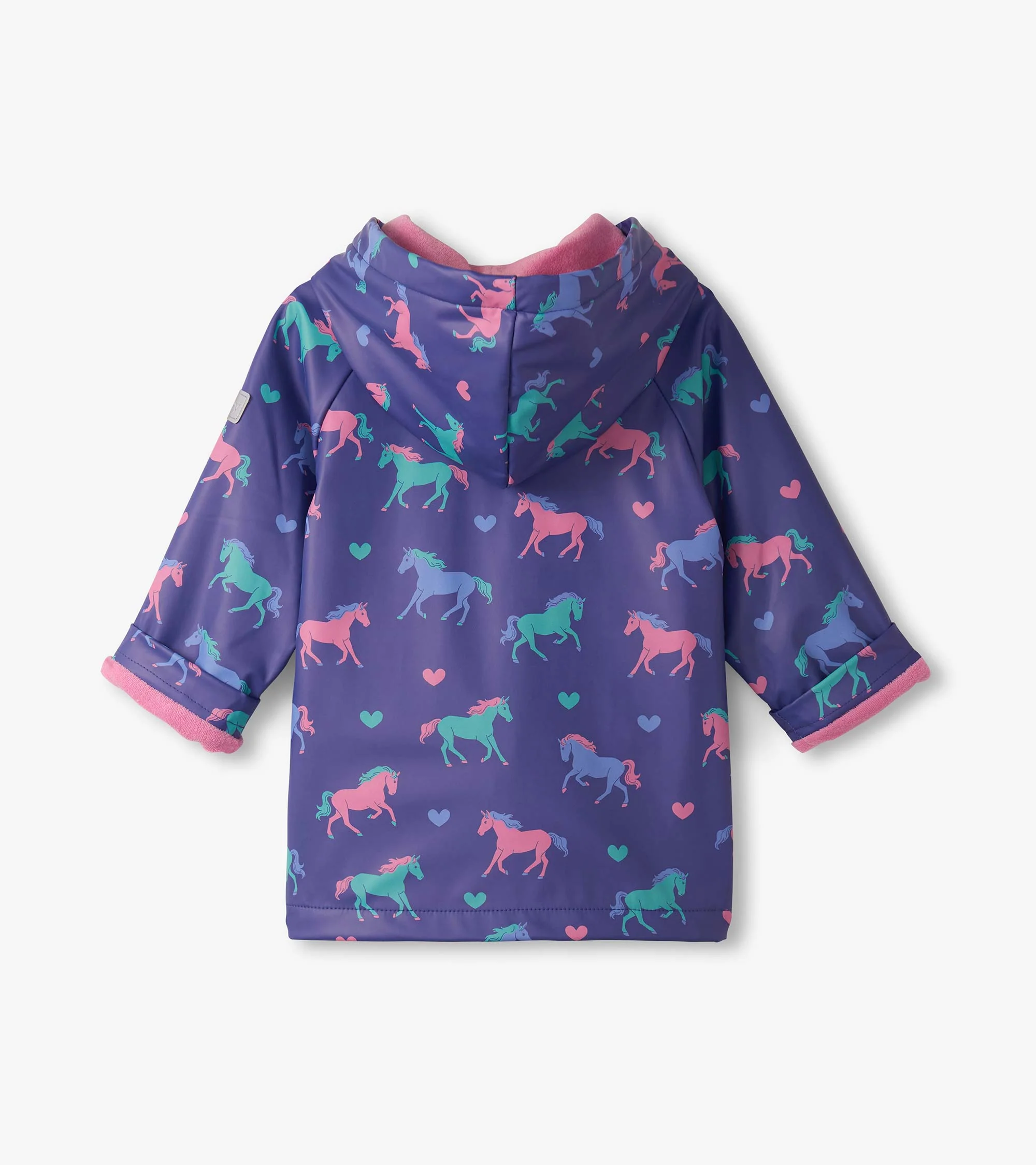 Baby & Toddler Girls Hearts & Horses Button-Up Raincoat - Image 4