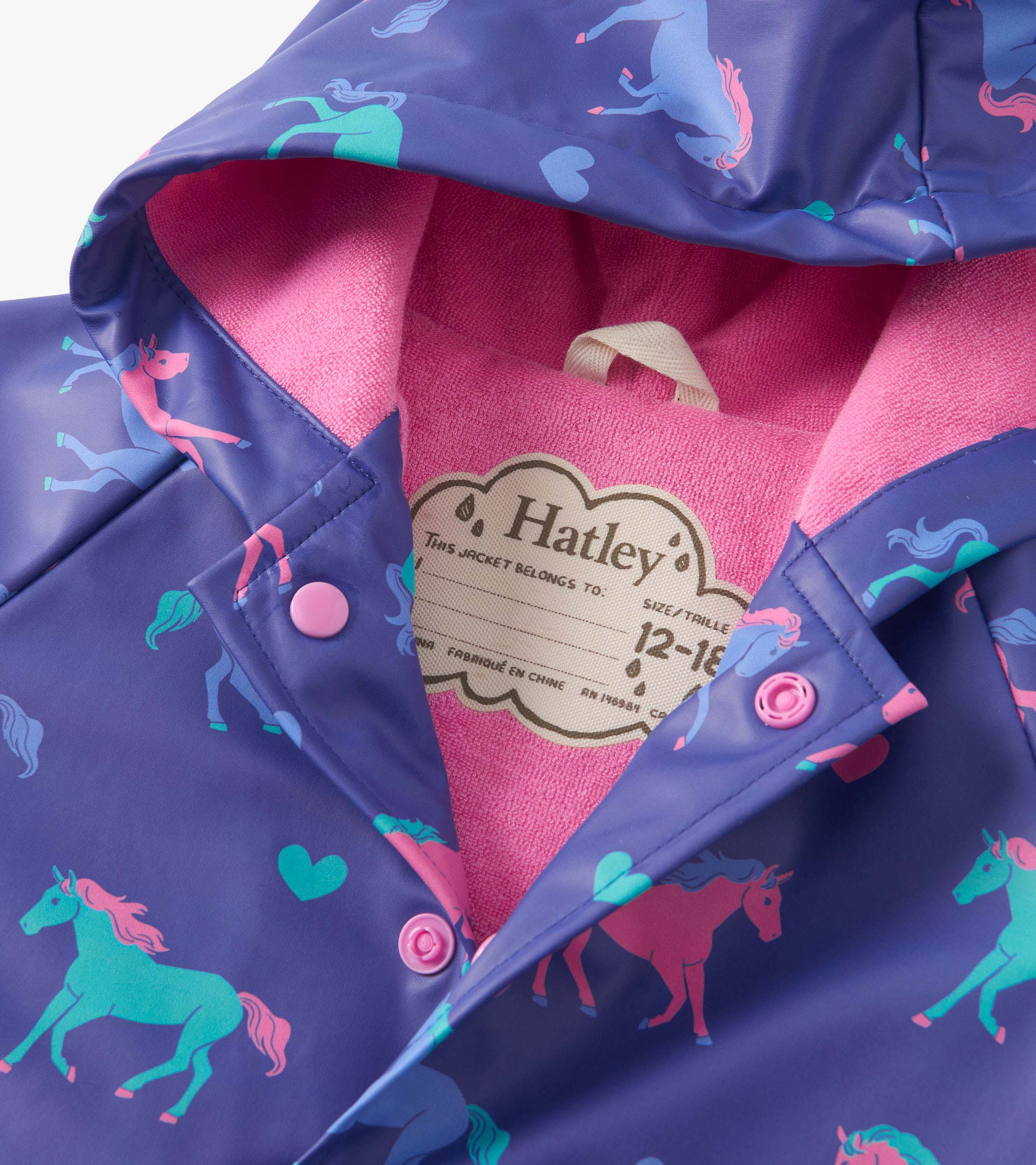 Baby & Toddler Girls Hearts & Horses Button-Up Raincoat - Image 5