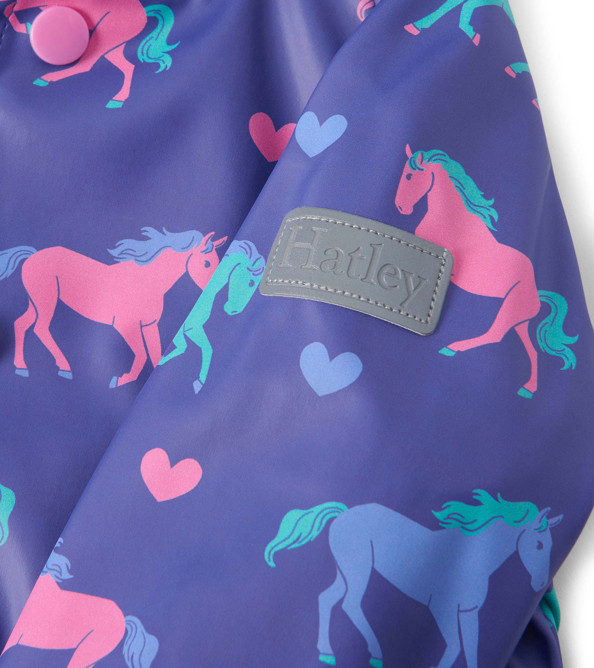 Baby & Toddler Girls Hearts & Horses Button-Up Raincoat - Image 6