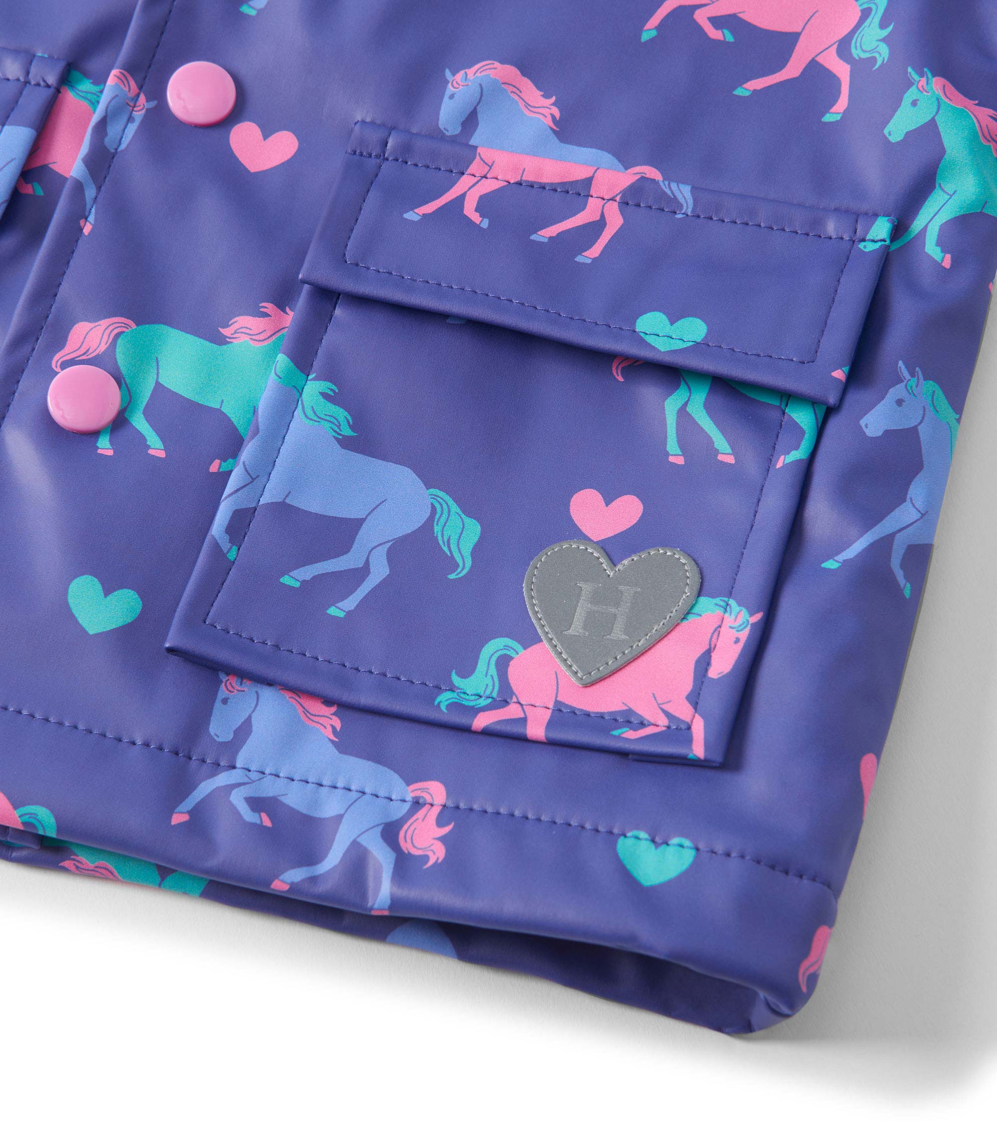 Baby & Toddler Girls Hearts & Horses Button-Up Raincoat - Image 8
