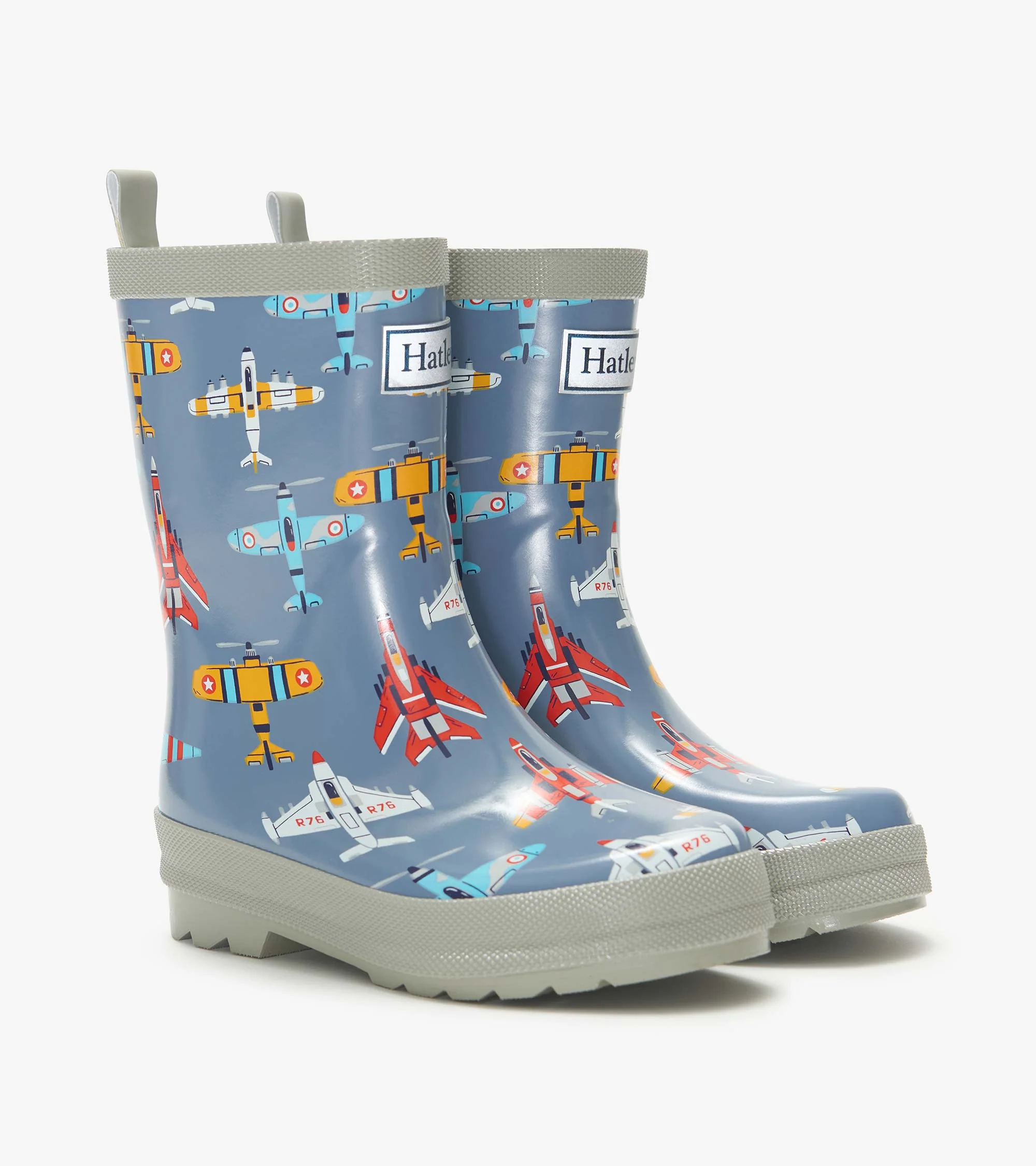 Boys Airplanes Shiny Wellies