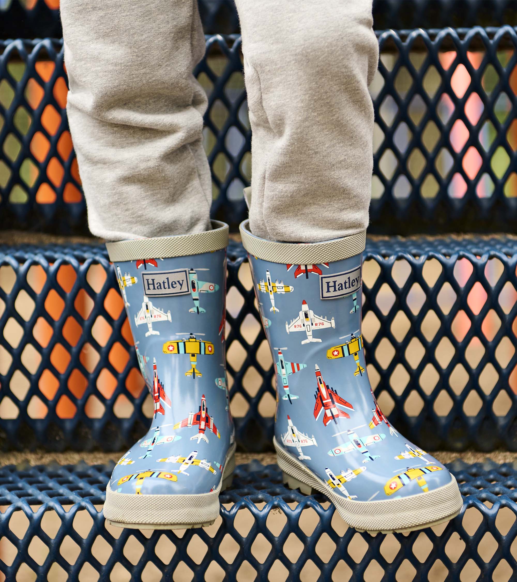 Boys Airplanes Shiny Wellies - Image 2