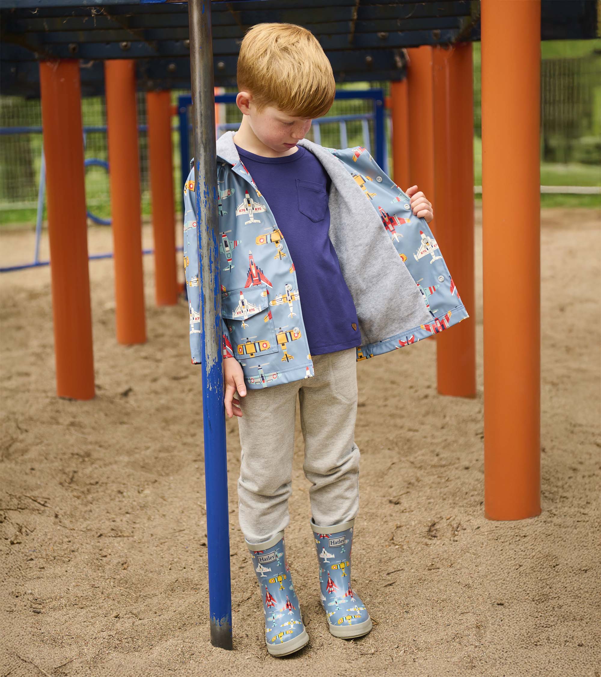 Boys Airplanes Shiny Wellies - Image 5