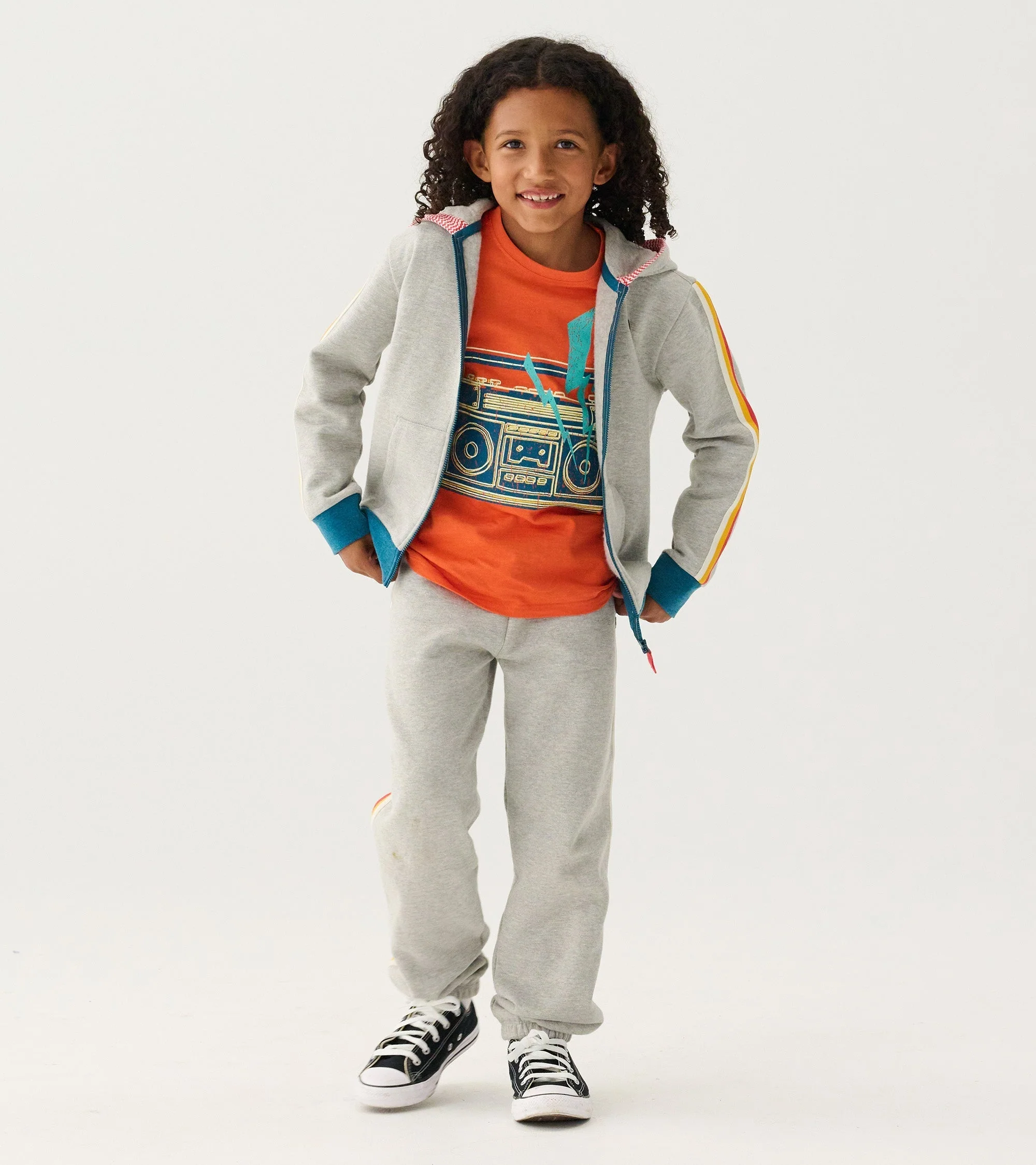 Boys Athletic Grey Baggy Track Pants - Image 5
