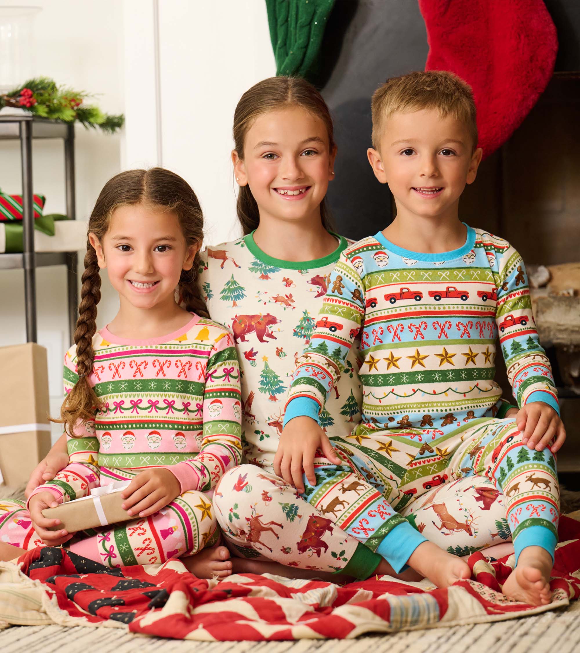 Boys Blue Fun Fair Isle Cotton Pyjama Set - Image 2