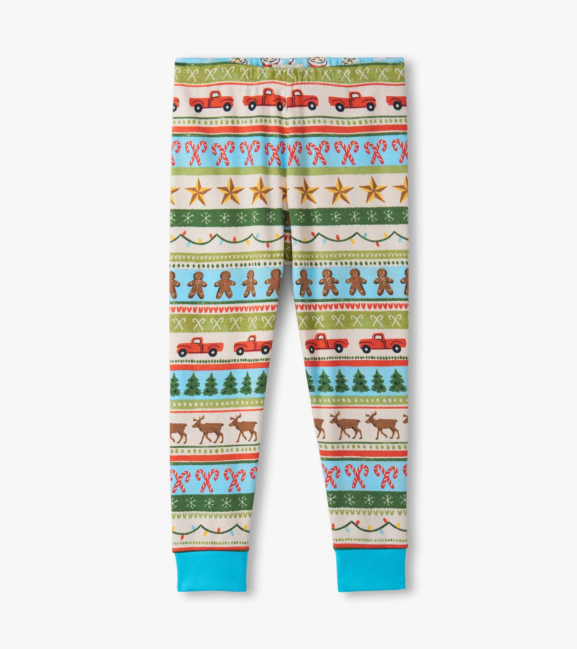 Boys Blue Fun Fair Isle Cotton Pyjama Set - Image 4