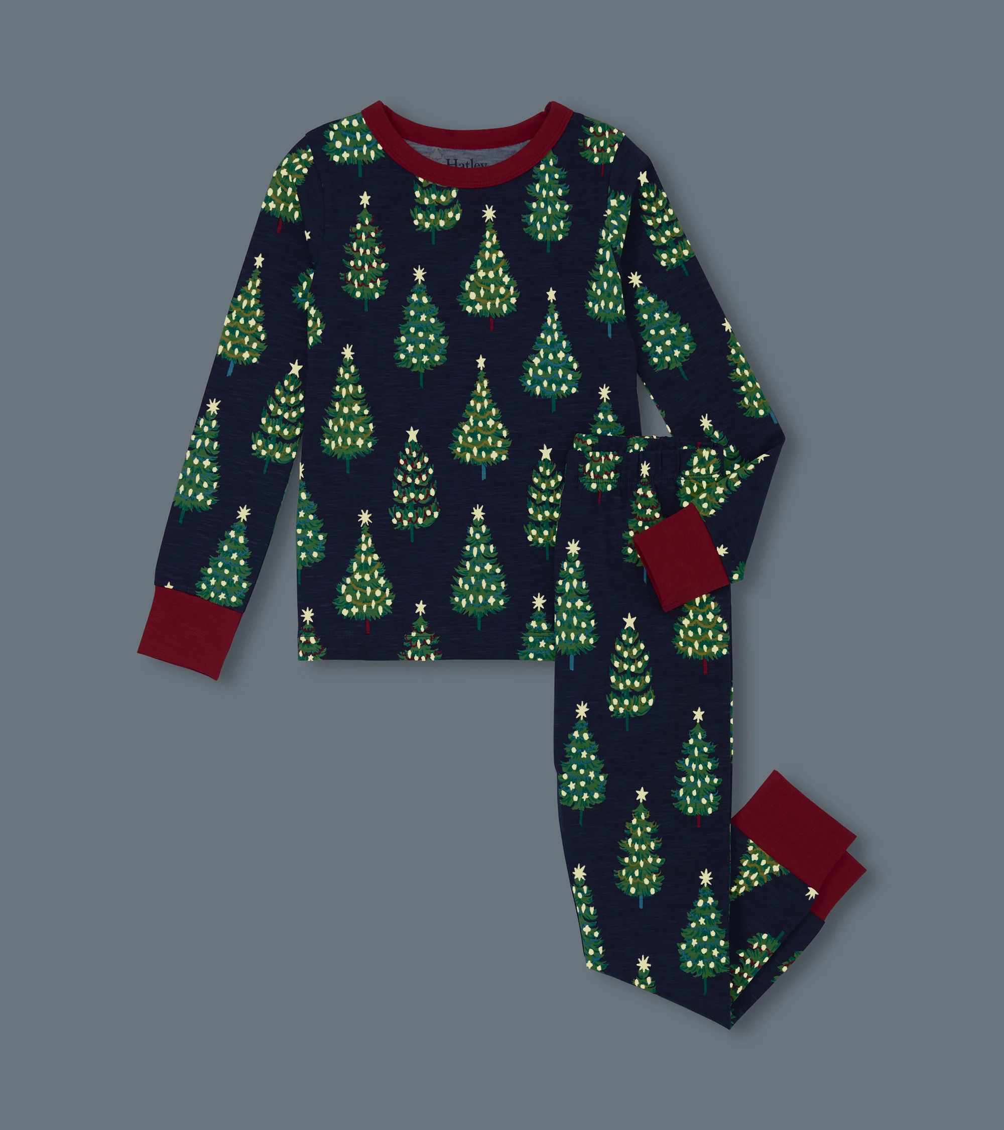 Boys Bottle Brush Trees Glow in the Dark Cotton Pyjama Set - Image 2