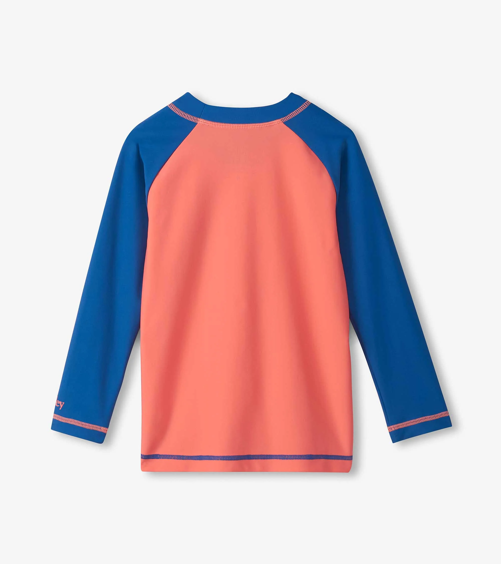 Boys Coral & Navy Long Sleeve Rashguard - Image 4
