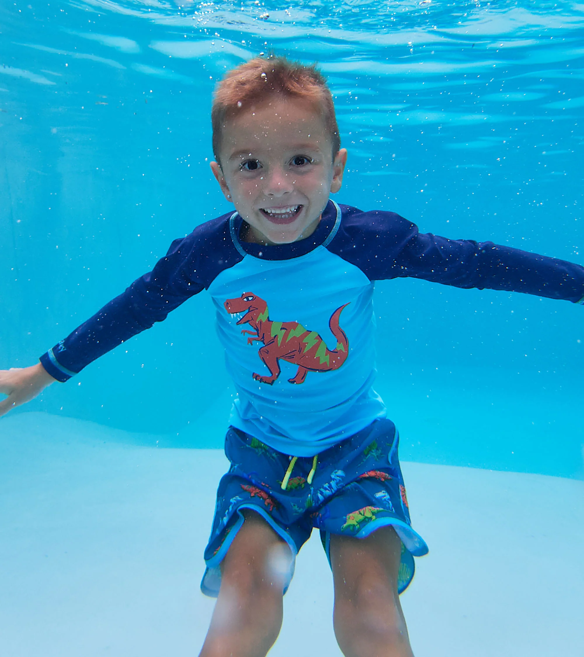 Boys Dino Graphic Long Sleeve Rashguard - Image 3