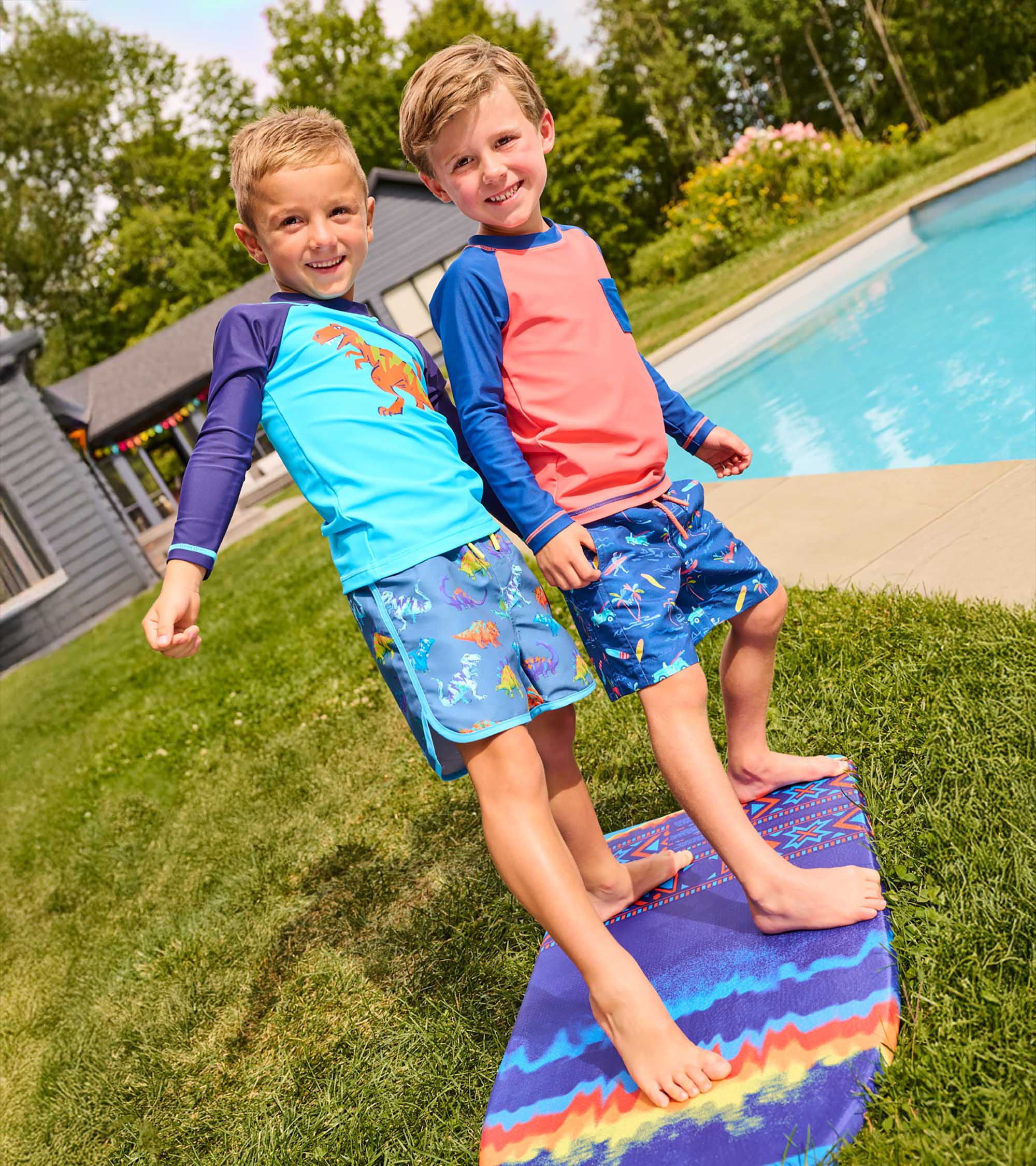 Boys Dino Party Swim Trunks - Image 2