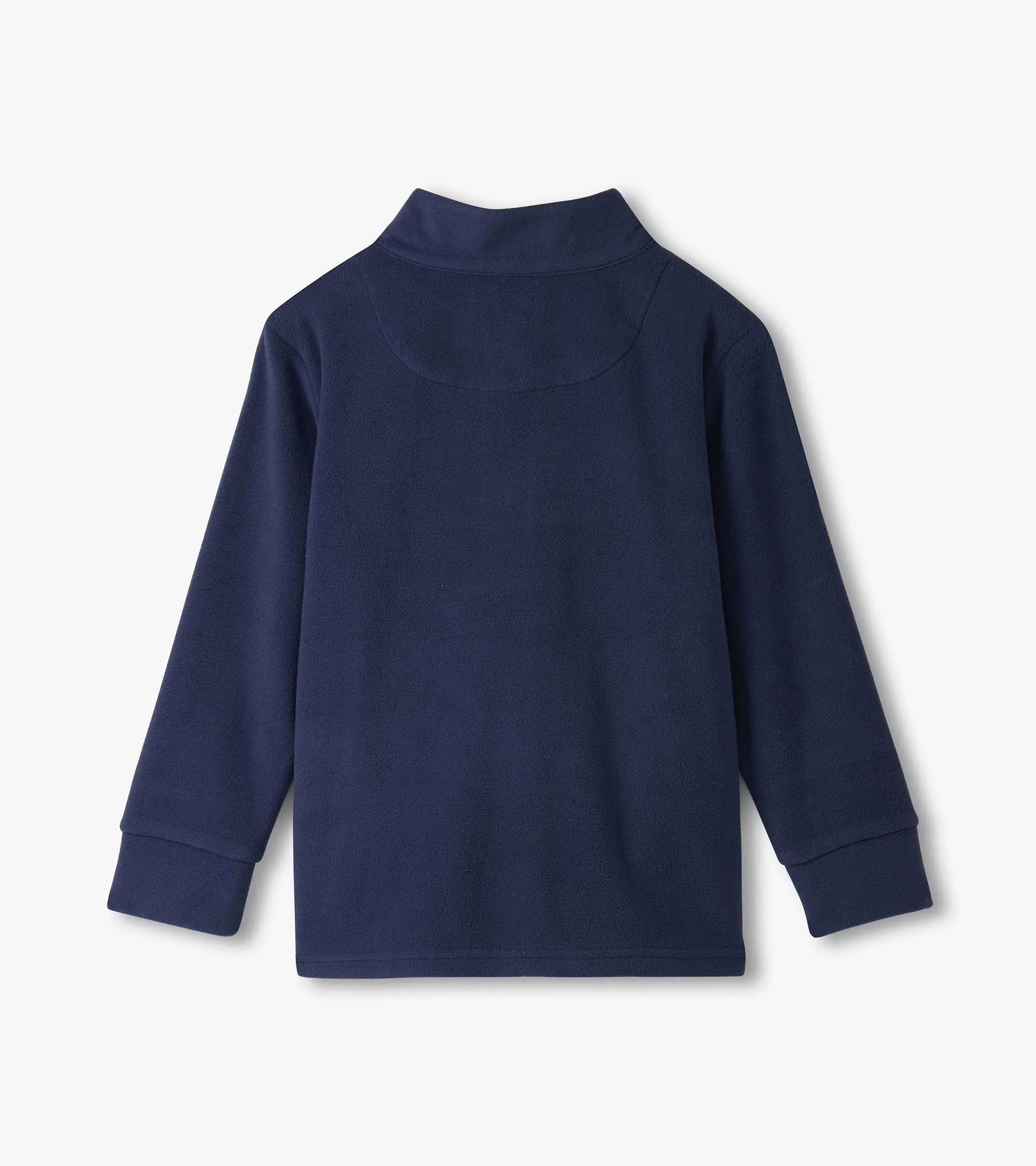 Boys Navy Colour Block Fleece 1/4 Zip Mockneck - Image 3