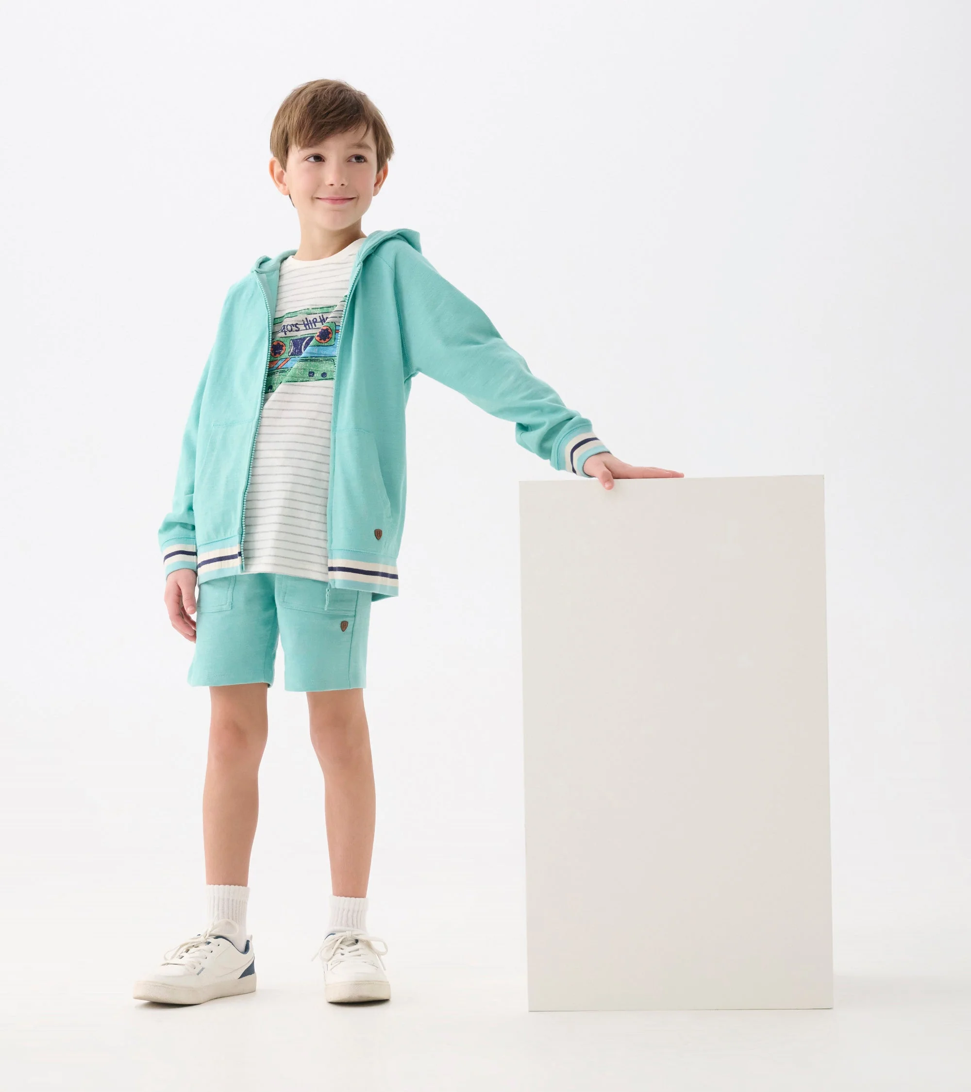 Boys Nile Blue Zip-Up Hoodie - Image 5