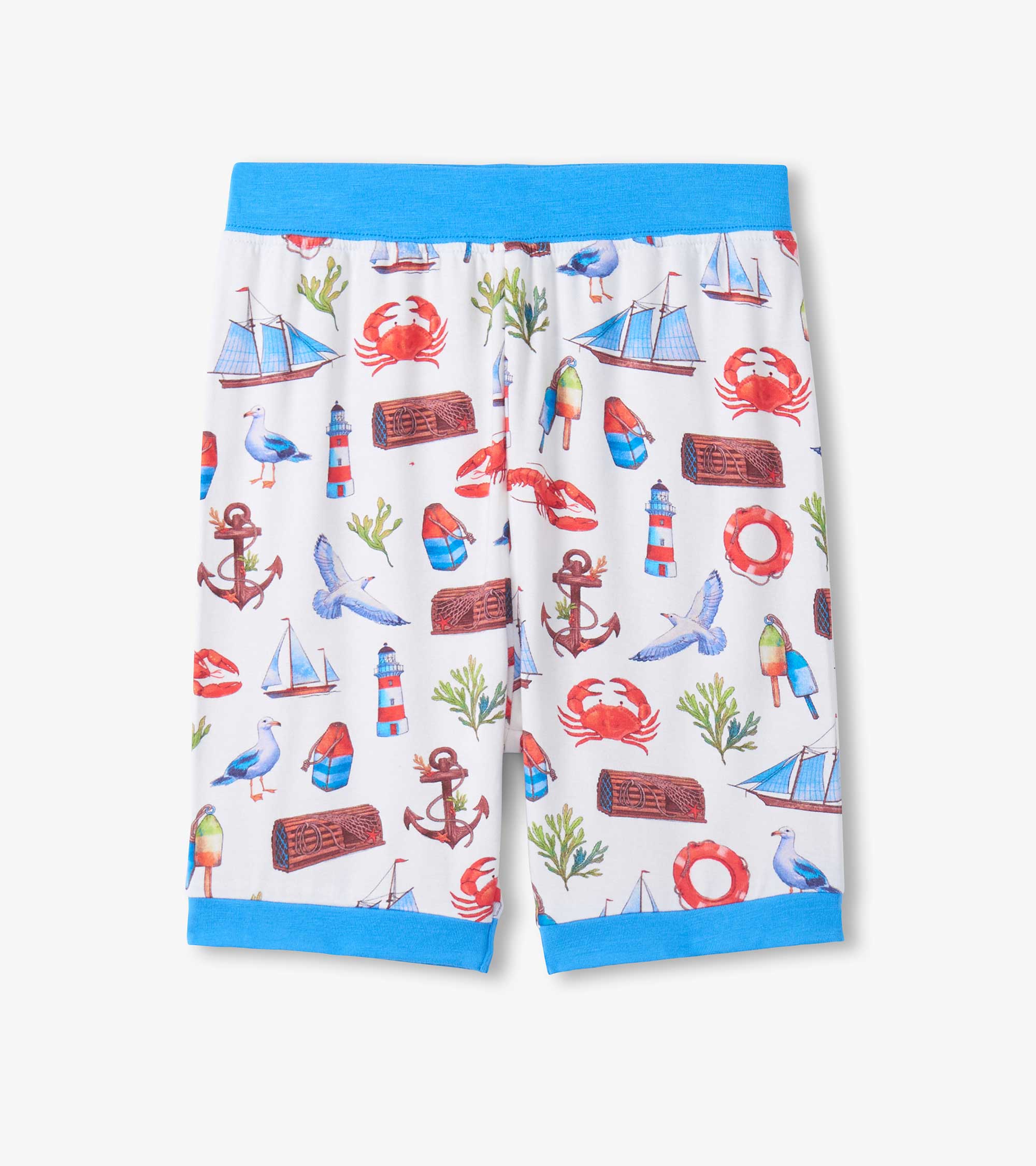 Boys Painted Seascape Bamboo Short Pyjama Set - Image 5