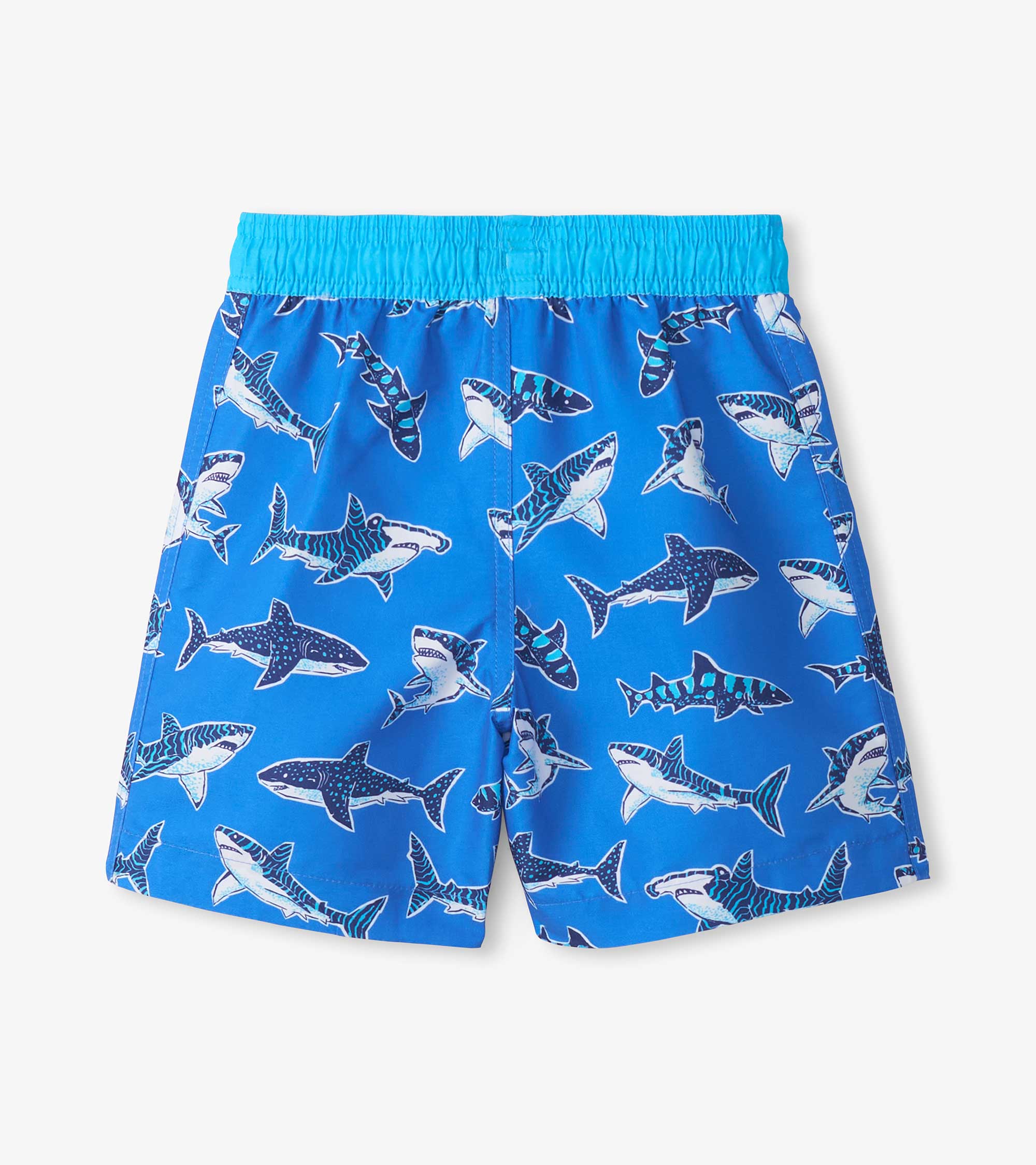 Boys Patterned Sharks Swim Trunks - Image 2