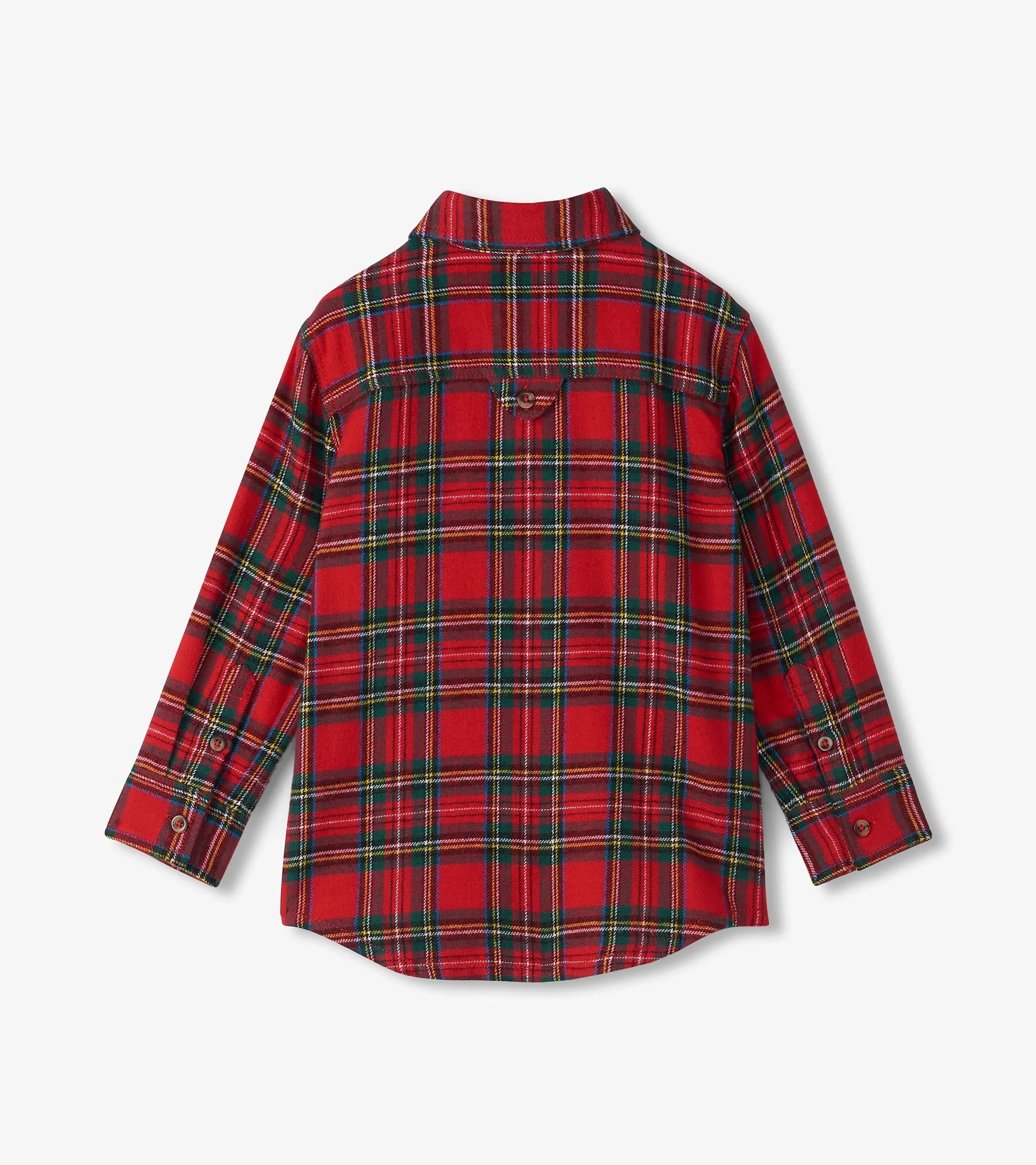 Boys Red Plaid Button Down Shirt - Image 3