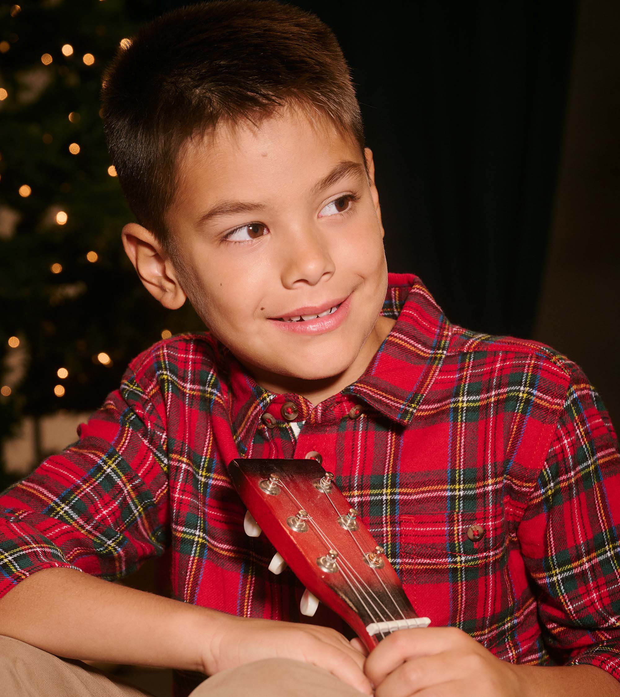 Boys Red Plaid Button Down Shirt - Image 4