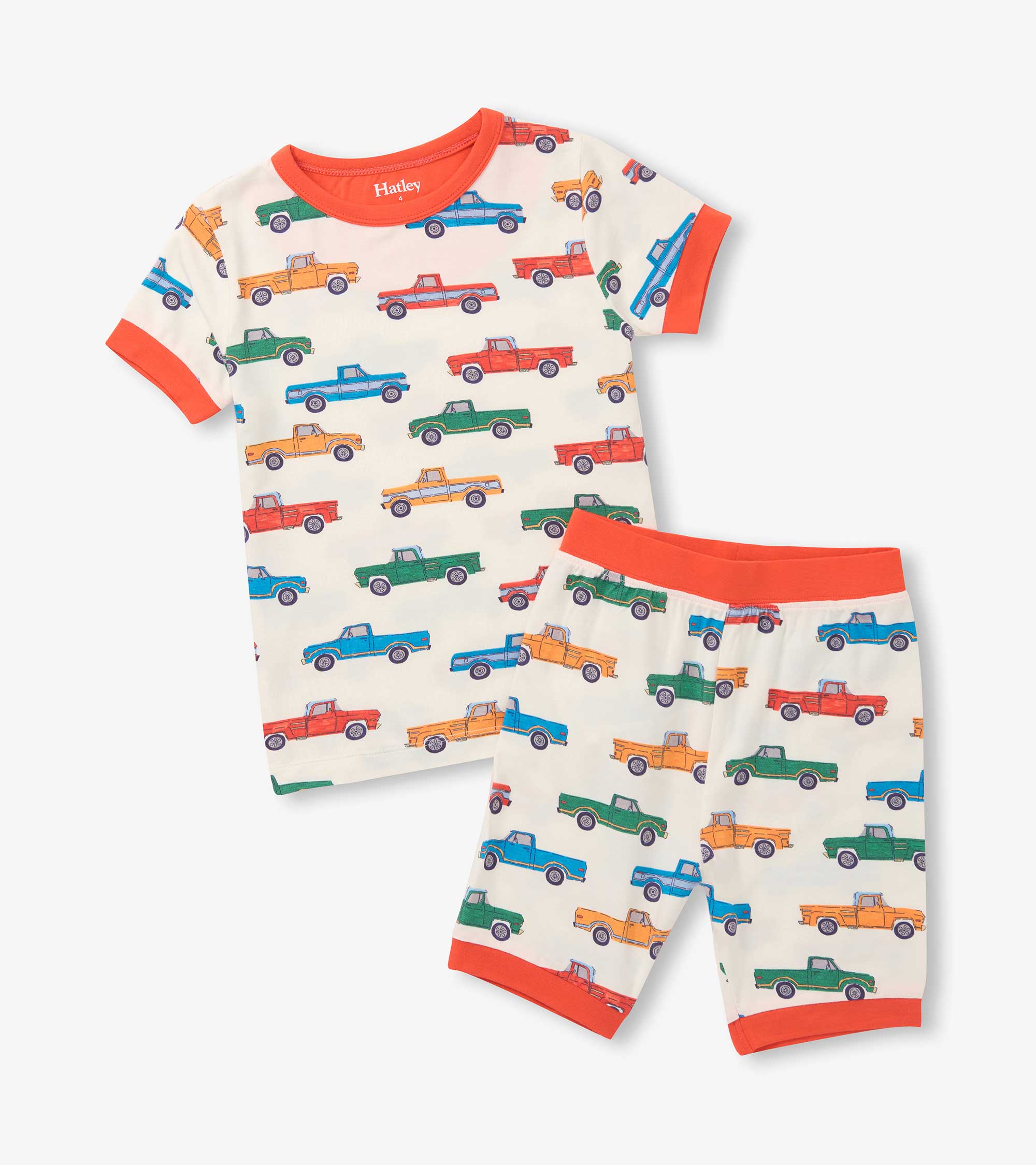 Boys Trucks Bamboo Short Pyjama Set - Image 2