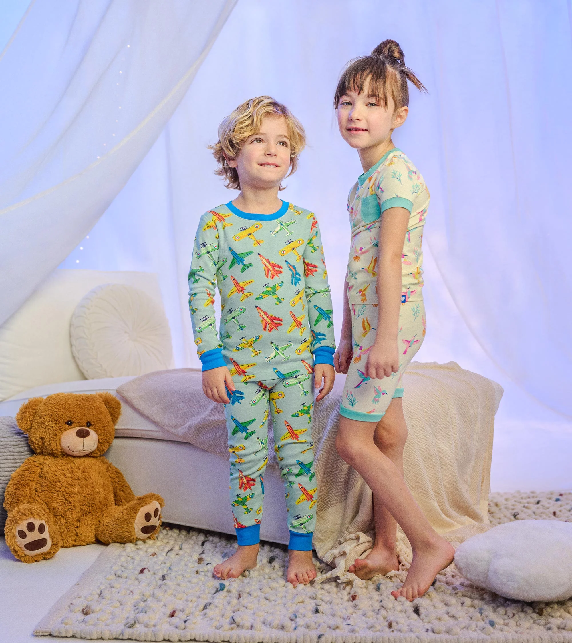 Boys Vintage Aircrafts Cotton Pyjama Set - Image 2