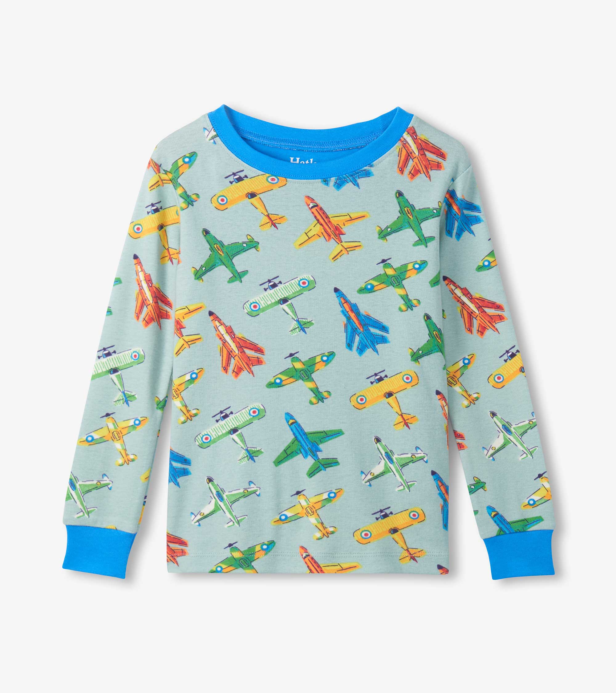 Boys Vintage Aircrafts Cotton Pyjama Set - Image 3