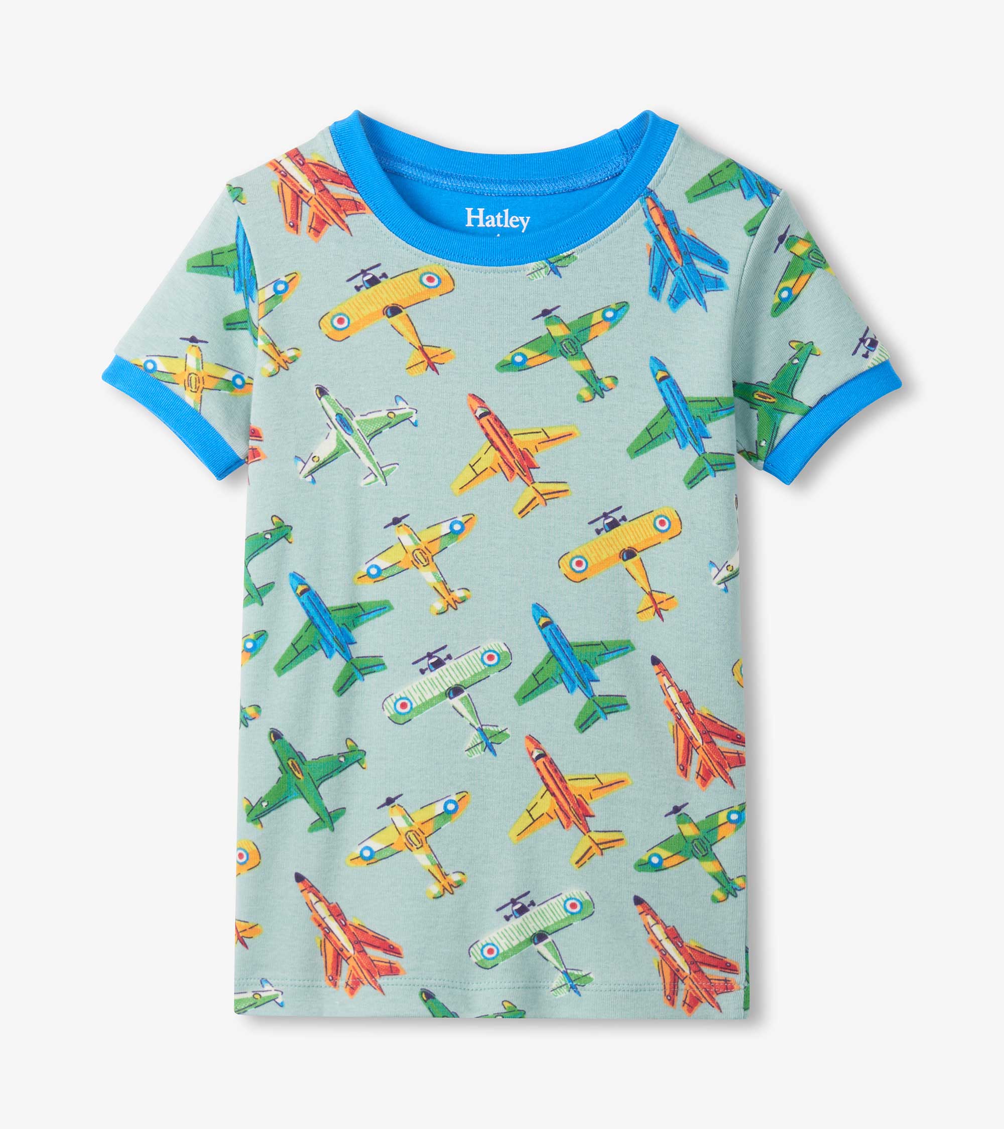 Boys Vintage Aircrafts Cotton Short Pyjama Set - Image 2