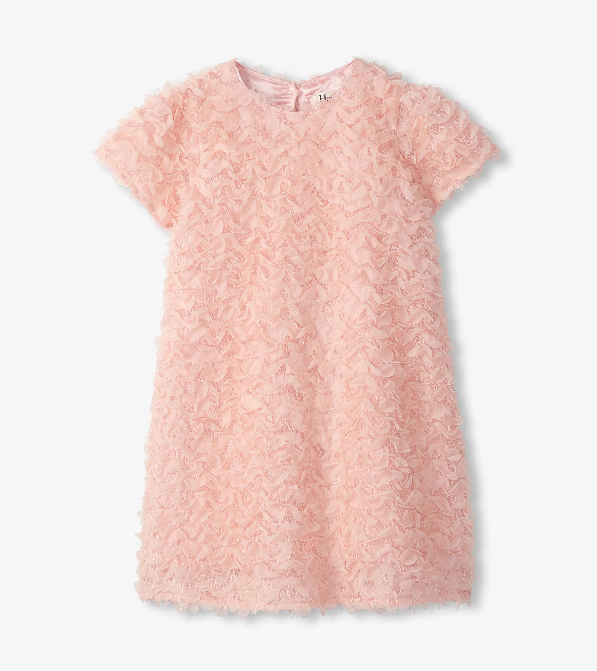 Girls Apricot Chiffon Ruffle A-Line Dress - Image 2