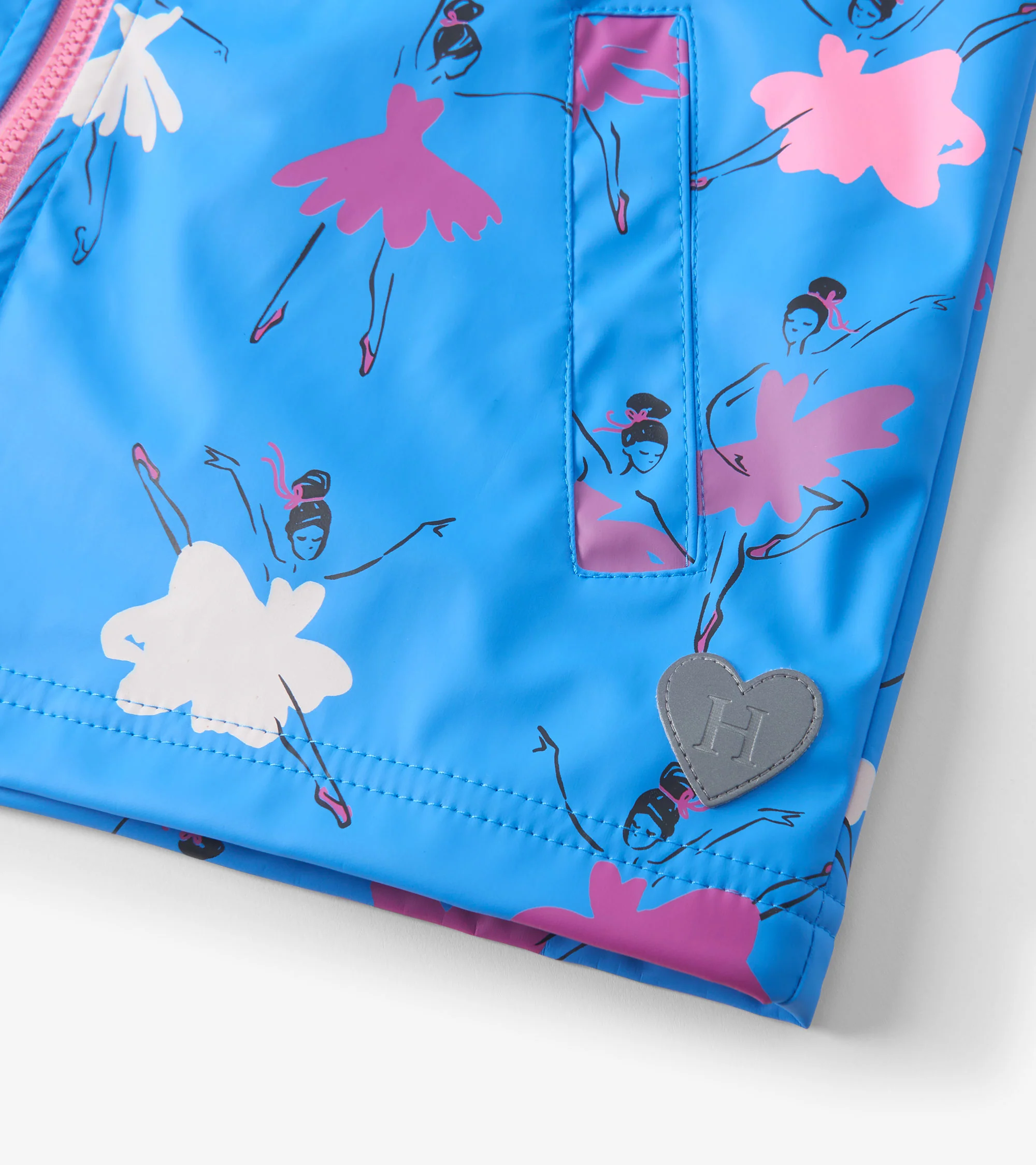 Girls Ballet School Colour Changing Zip-Up Raincoat - Image 7