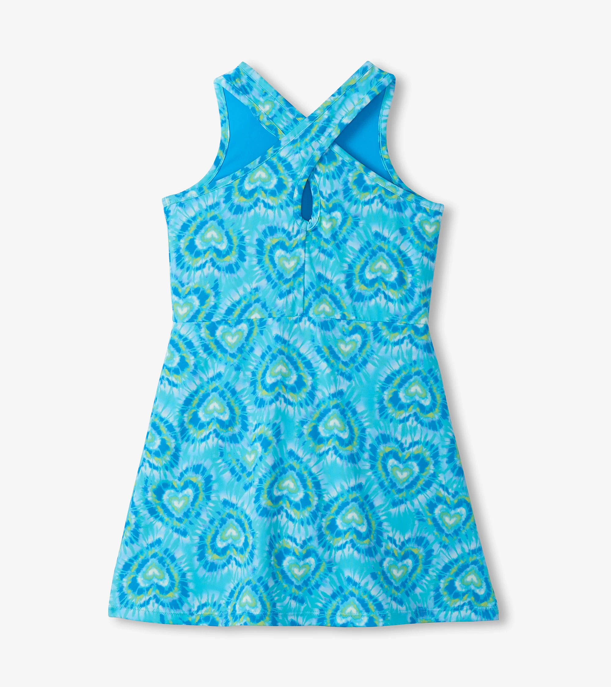 Girls Blue Candy Hearts Active A-Line Dress - Image 2