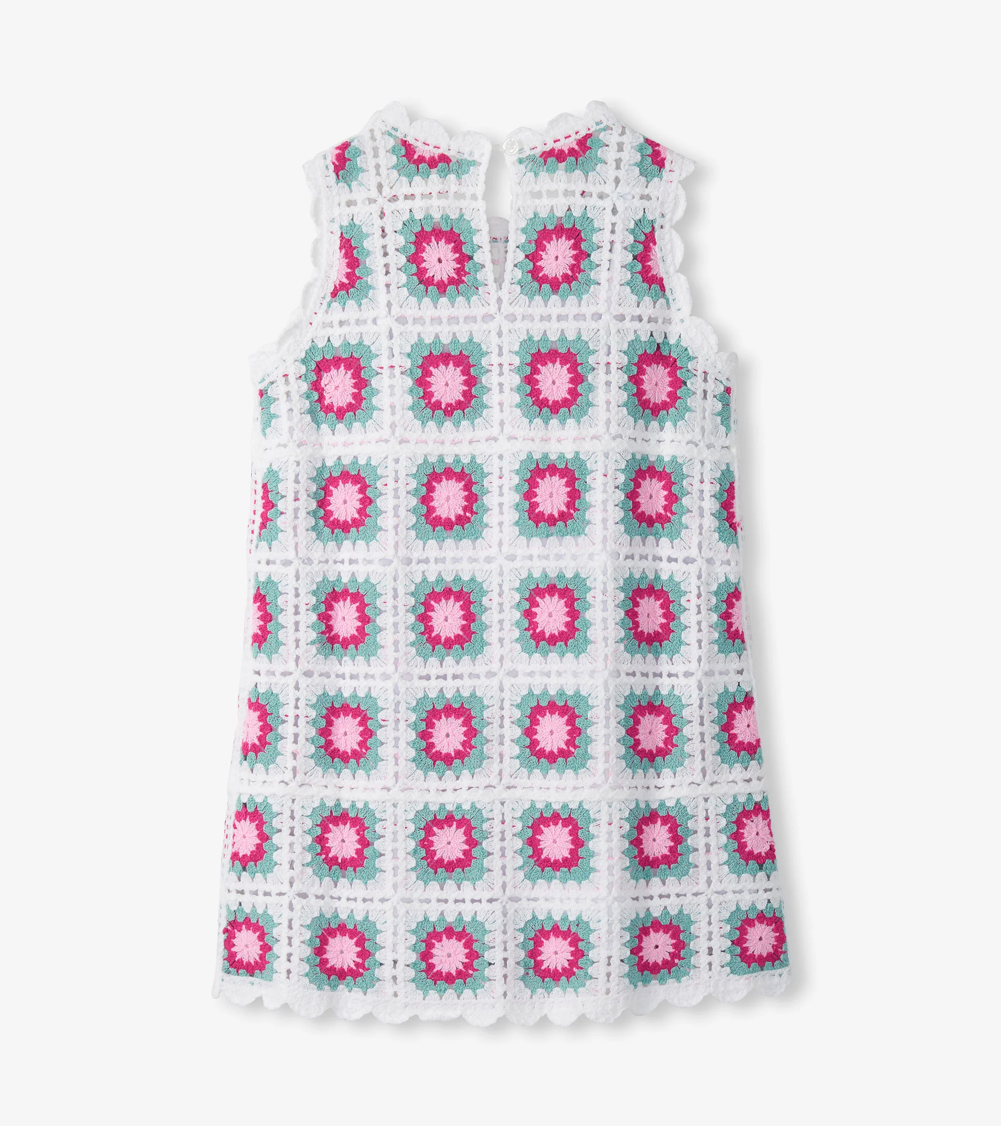 Girls Blue Radiance Sleeveless Crochet Dress - Image 3