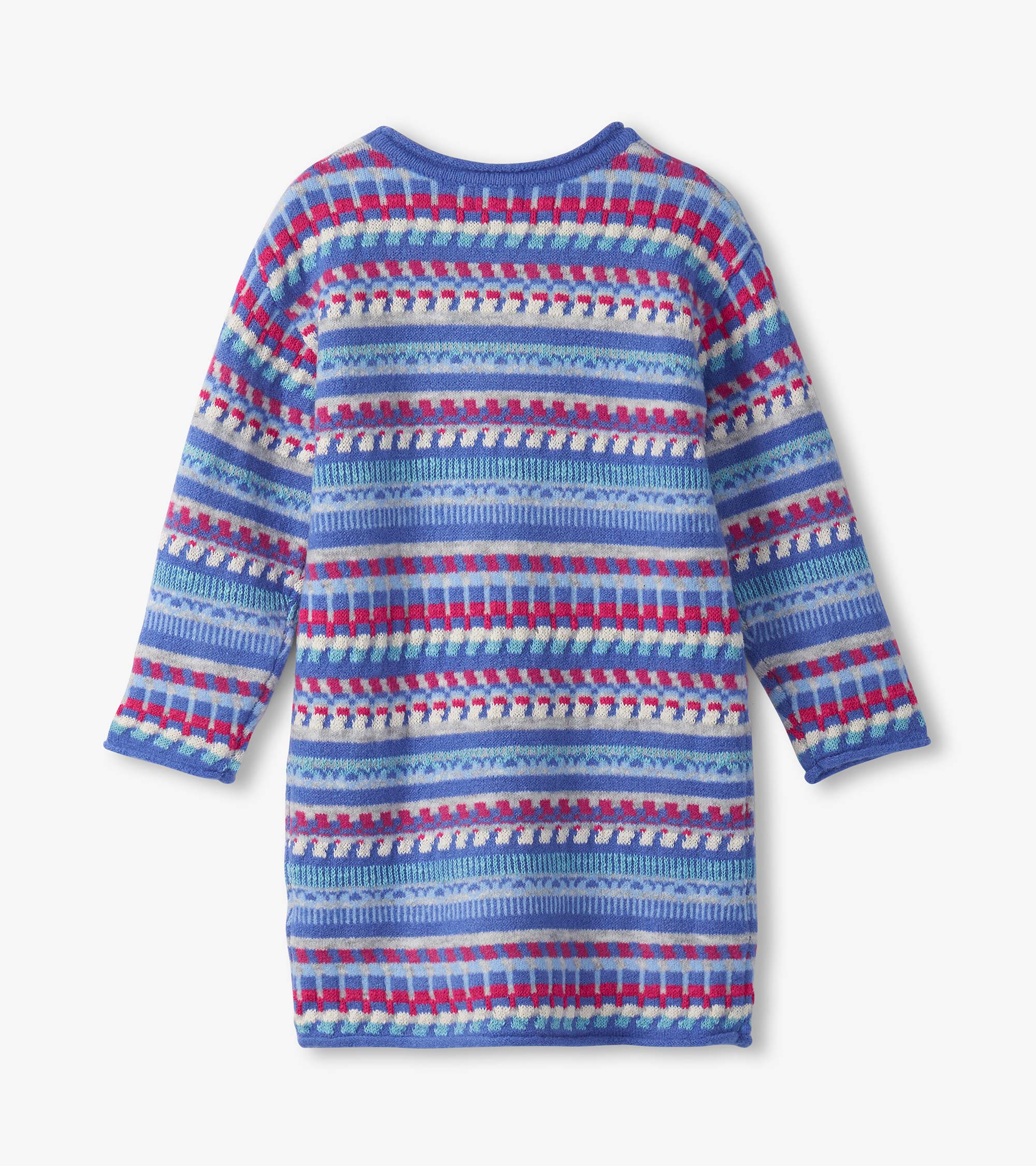 Girls Blueberry Stripe Sweater Dress - Image 3