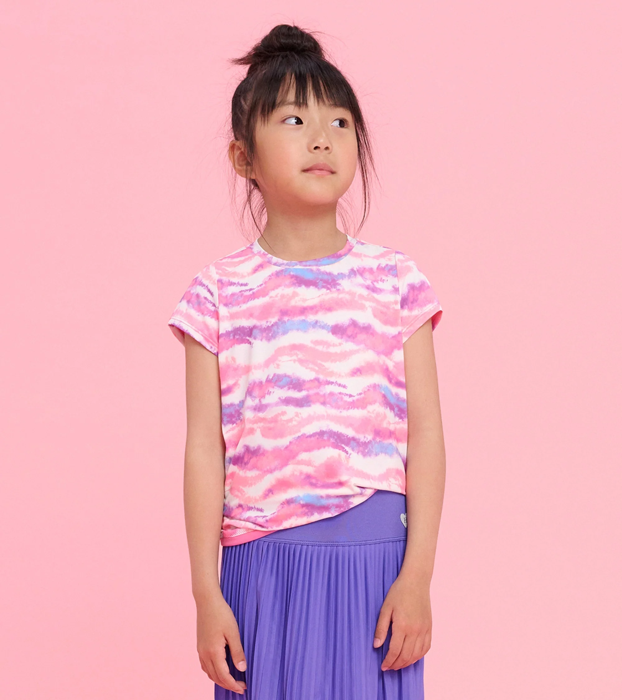 Girls Candy Ombre Mesh Trim T-Shirt - Image 2