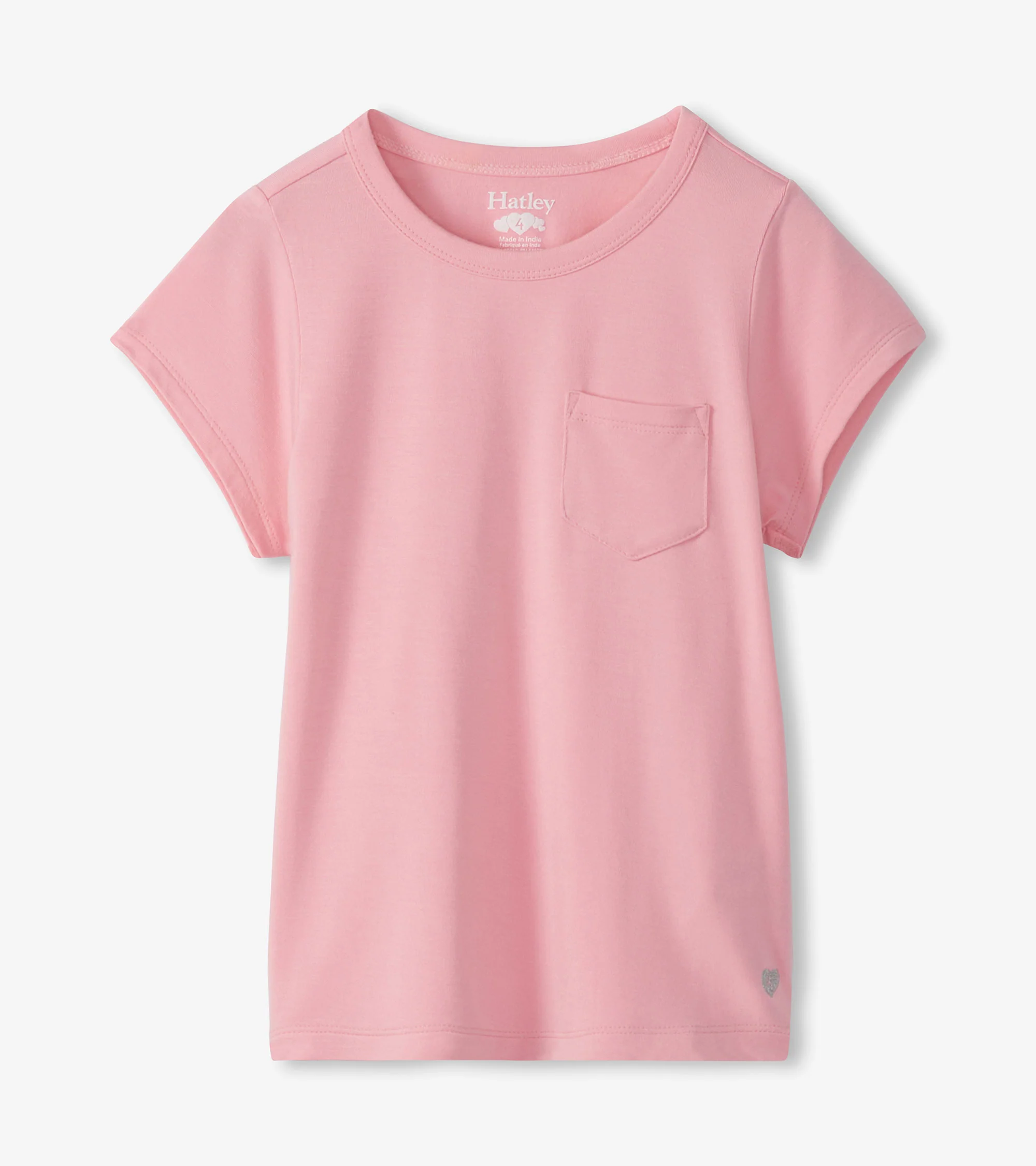 Girls Candy Pink Pocket T-Shirt