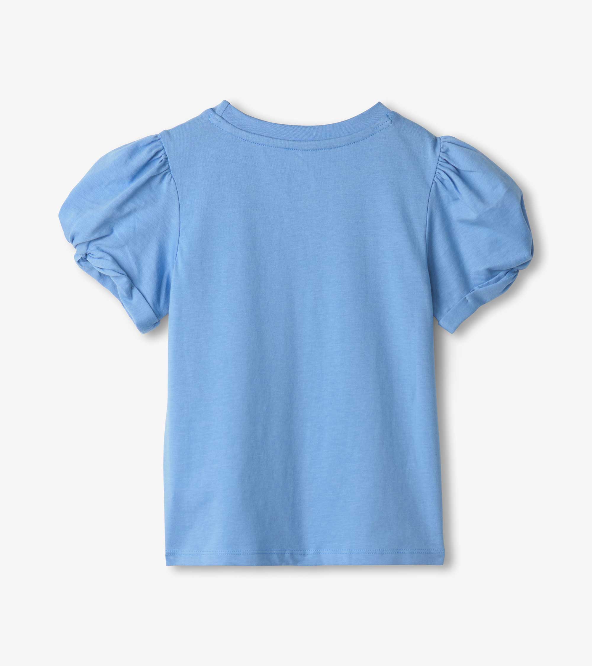 Girls Cornflower Blue Twisted Sleeve Tee - Image 2