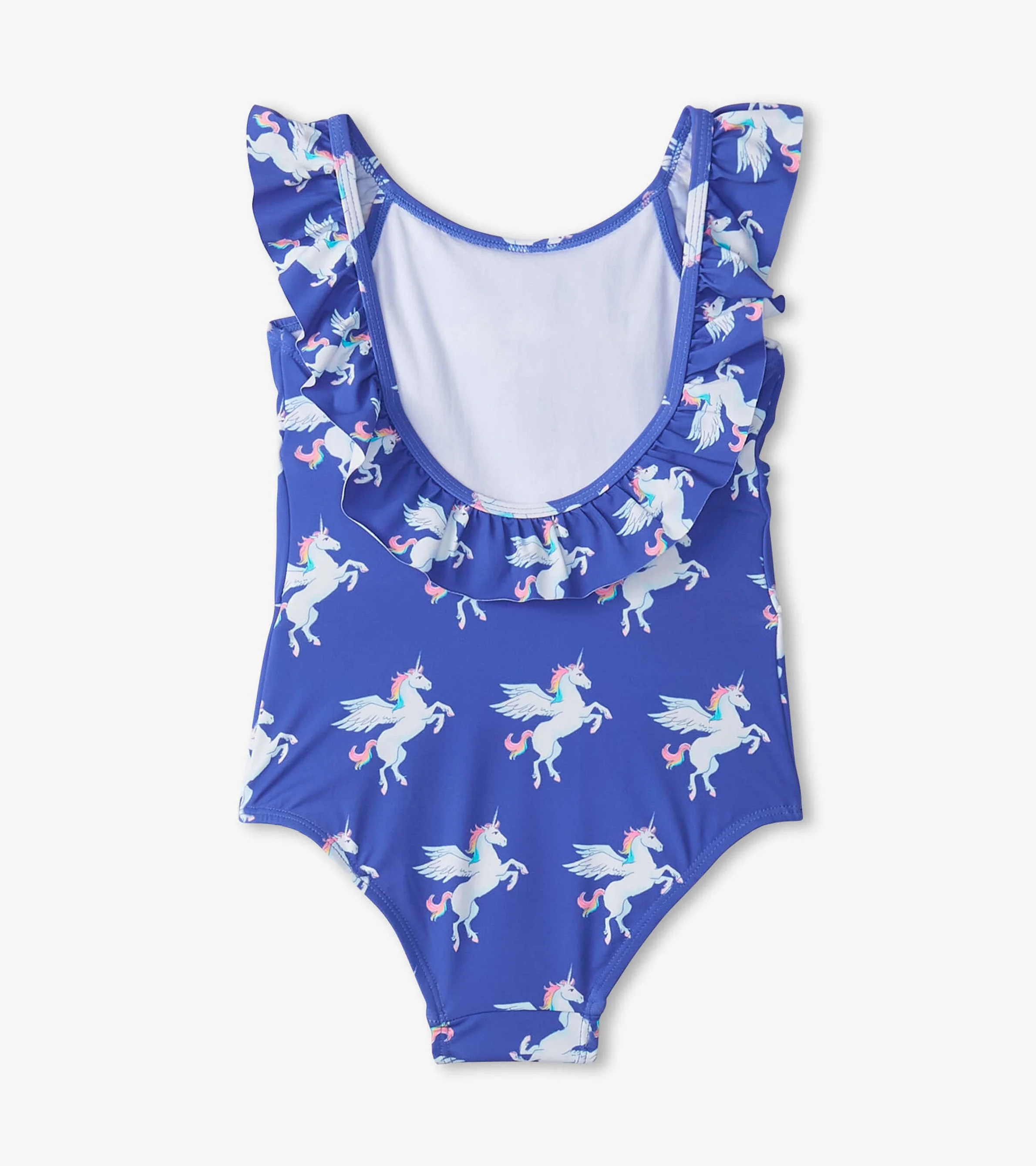 Girls Dazzling Unicorn Ruffle Sleeve Swimsuit - Image 2