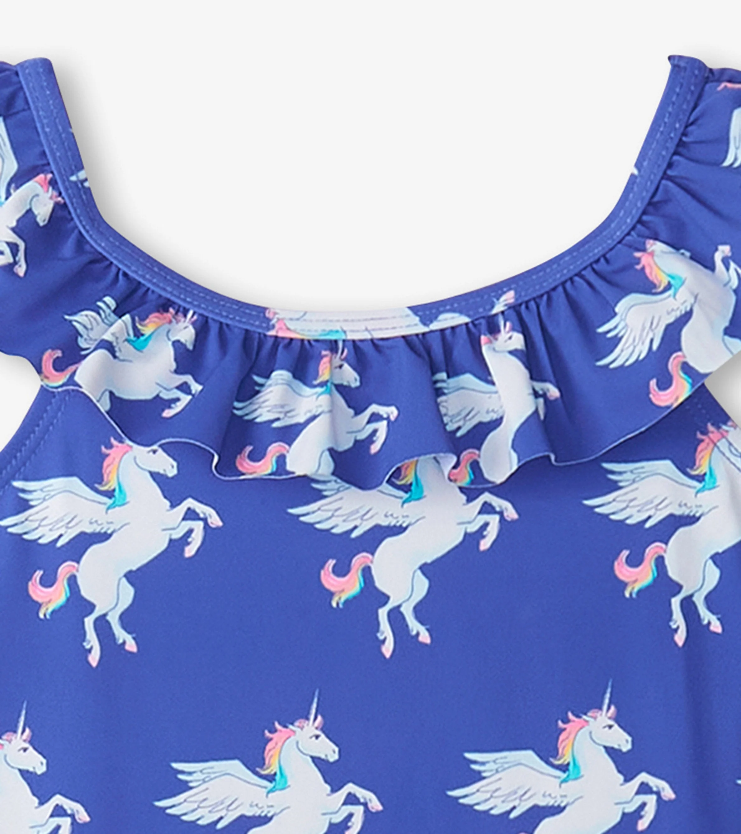 Girls Dazzling Unicorn Ruffle Sleeve Swimsuit - Image 3