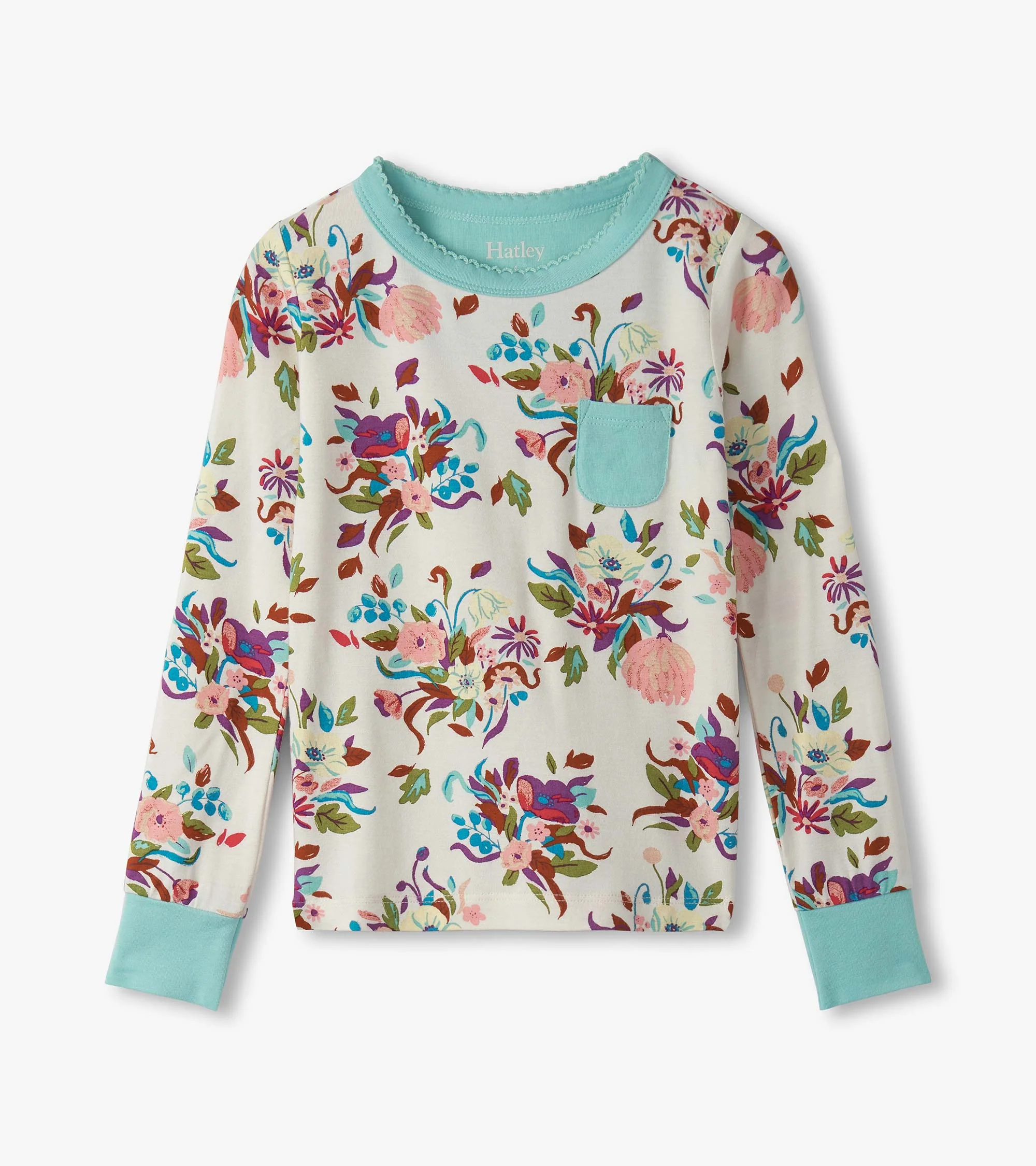 Girls Fall Floral Bamboo Pyjama Set - Image 4