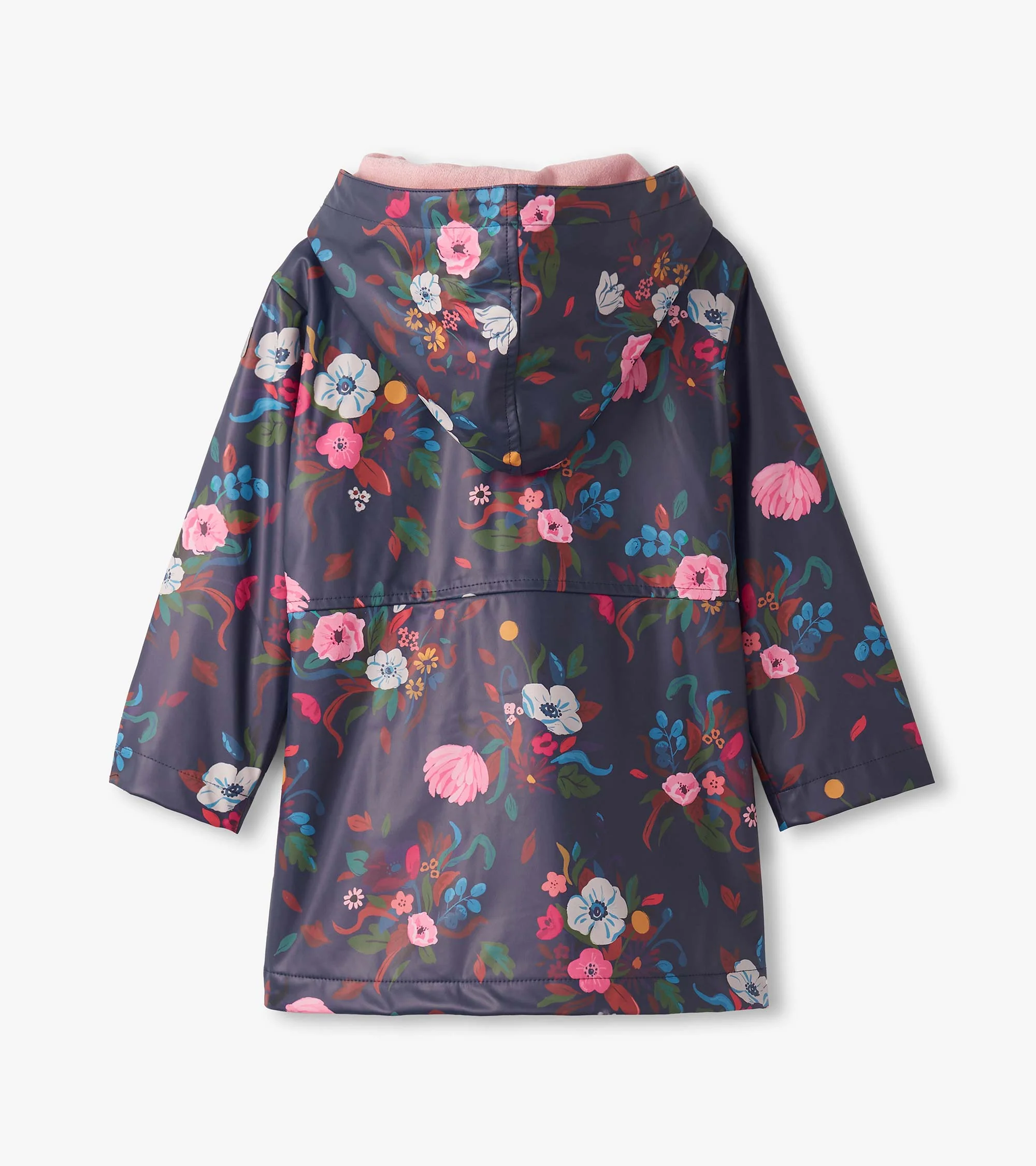 Girls Fall Floral Zip-Up Raincoat - Image 4