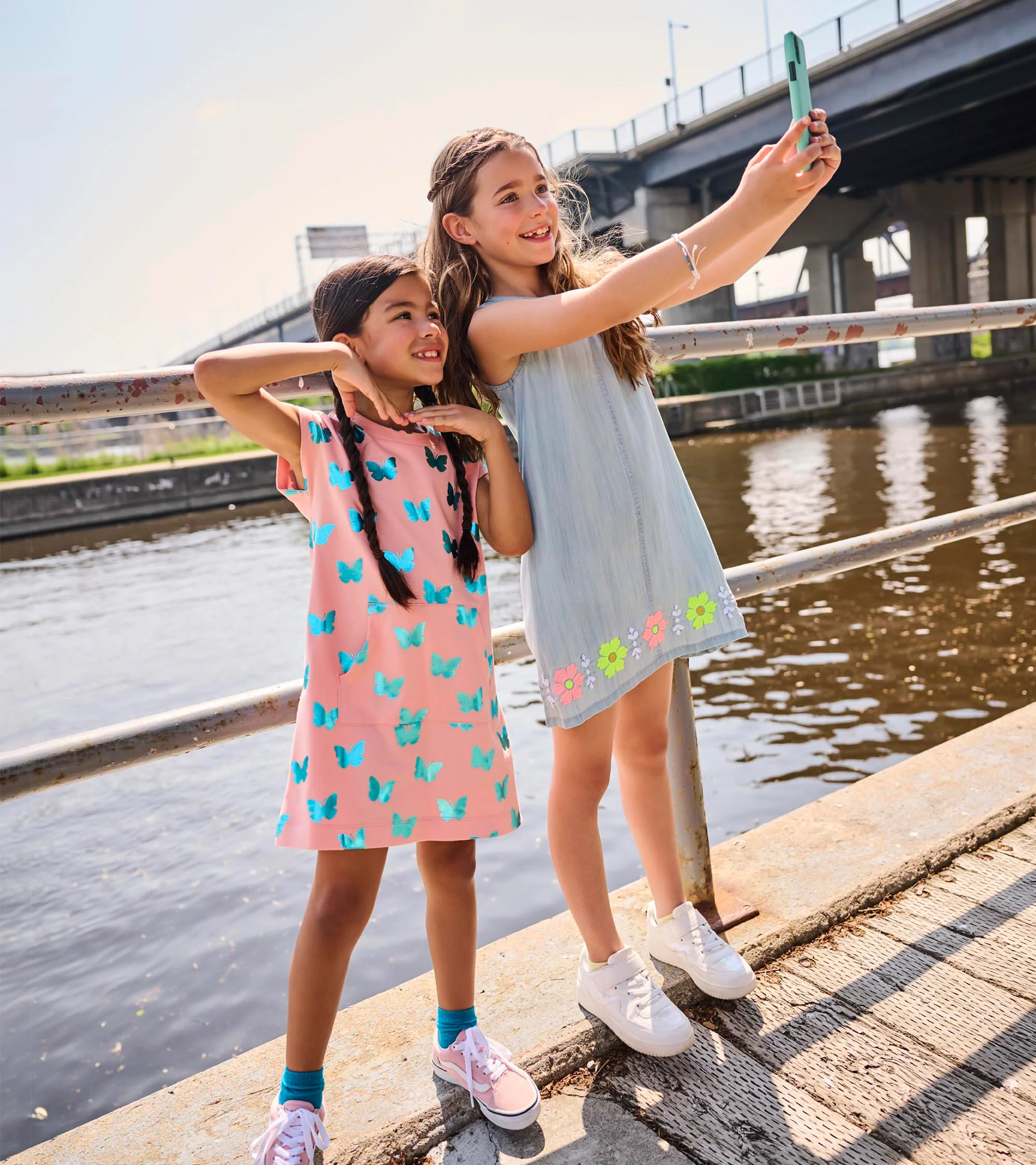 Girls Glitter Butterfly Slouchy Dress - Image 2