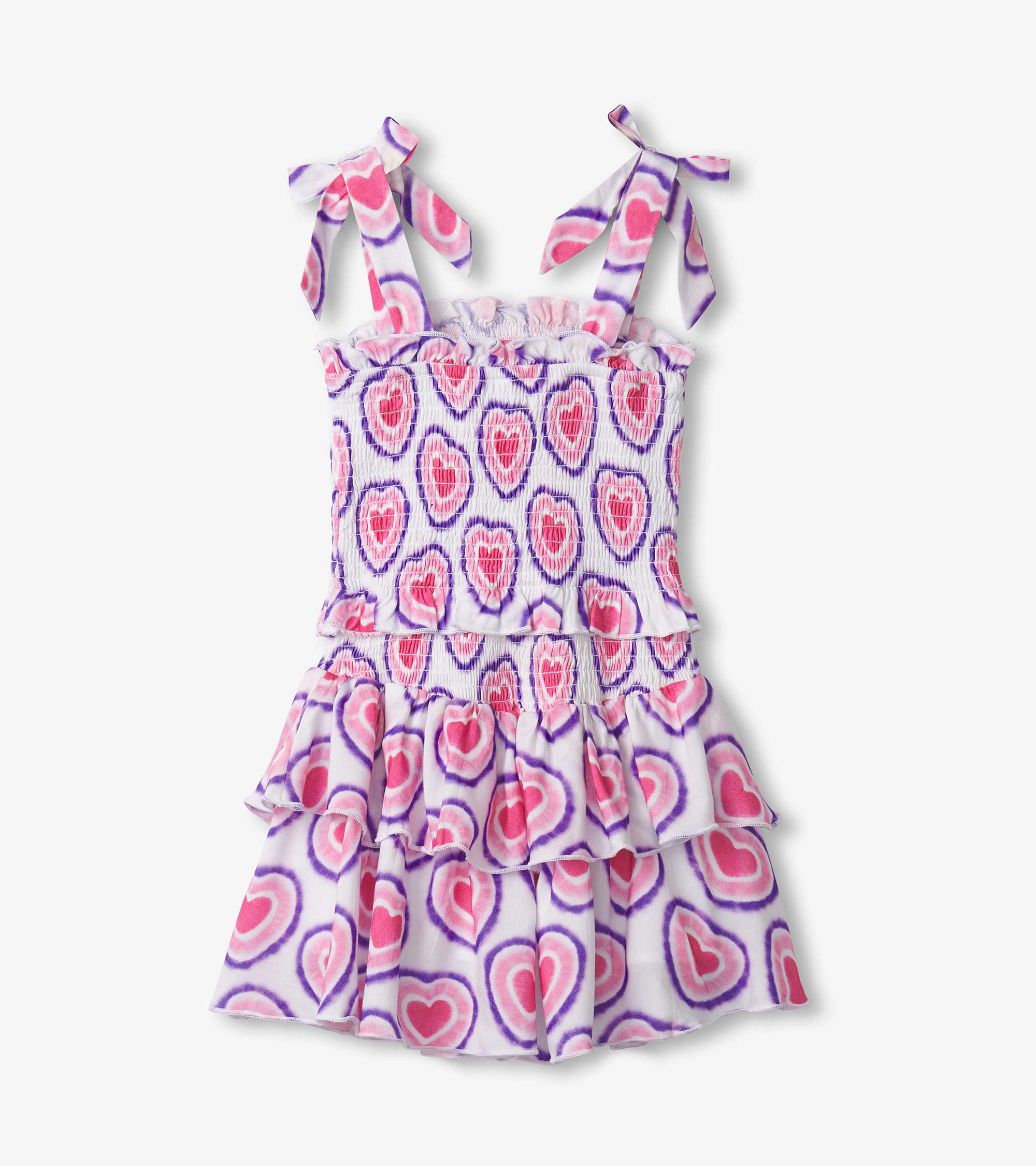Girls Glowing Hearts Smocked Angel Dress - Image 3