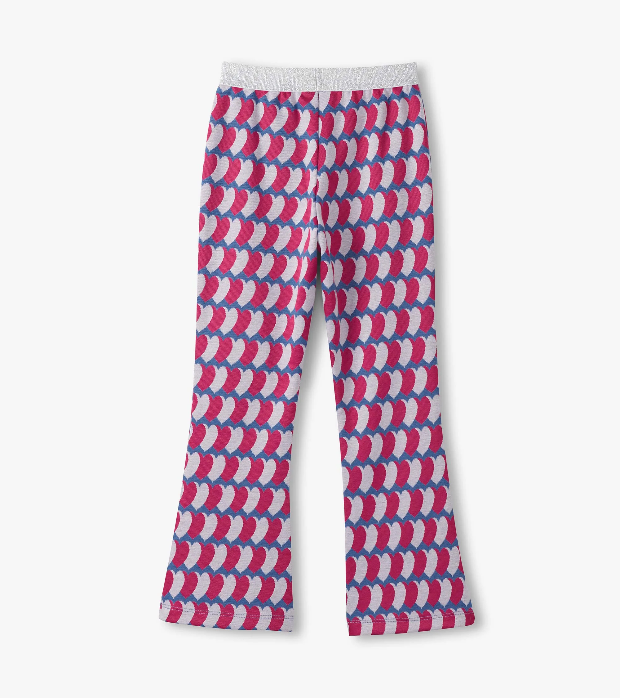 Girls Graphic Hearts Fun Waist Flare Pants - Image 4