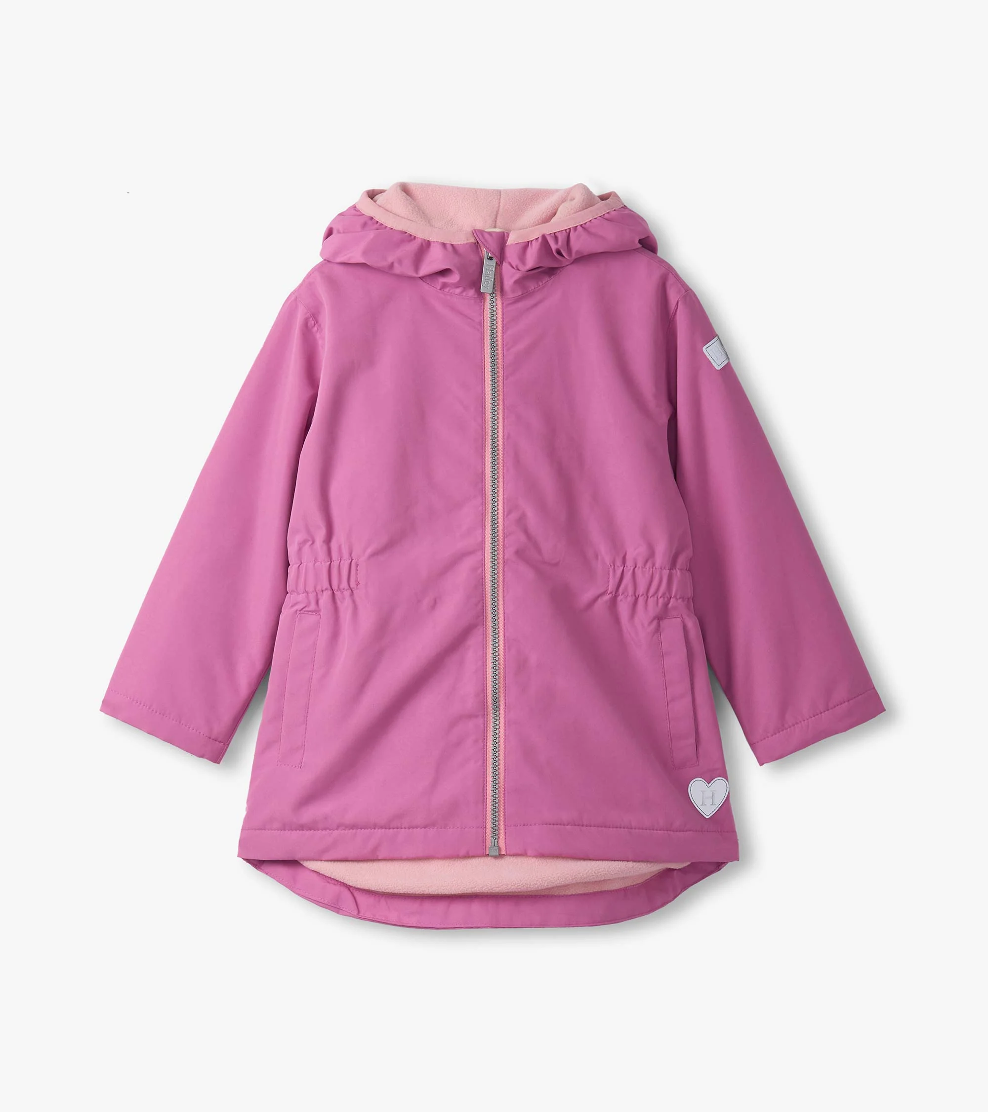 Girls Heart Swans Colour Changing Zip-Up Raincoat