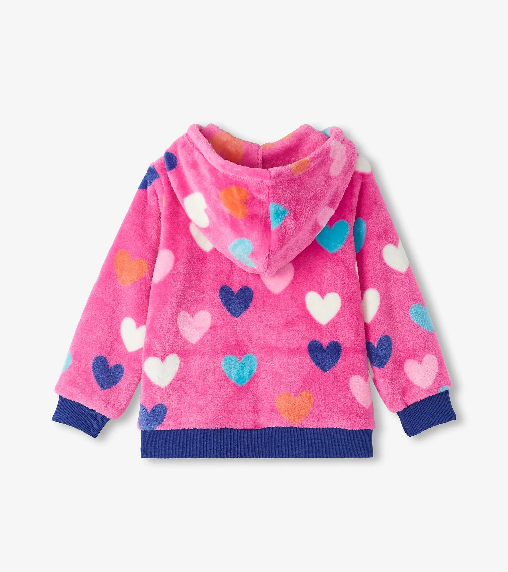 Girls Hearts Fleece Zip-Up Hoodie - Image 4