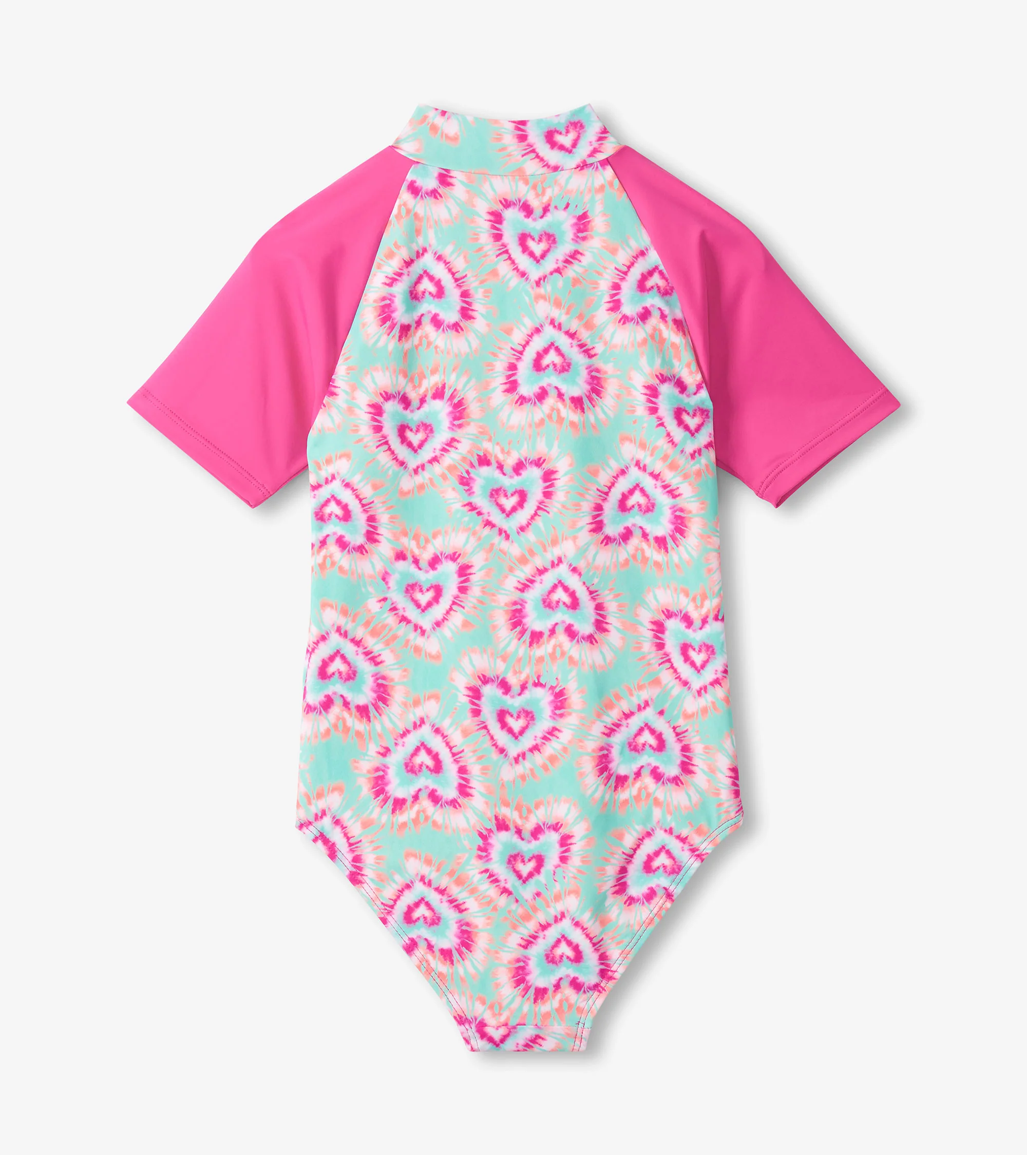 Girls Hearts One-Piece Rashguard Swimsuit - Image 2
