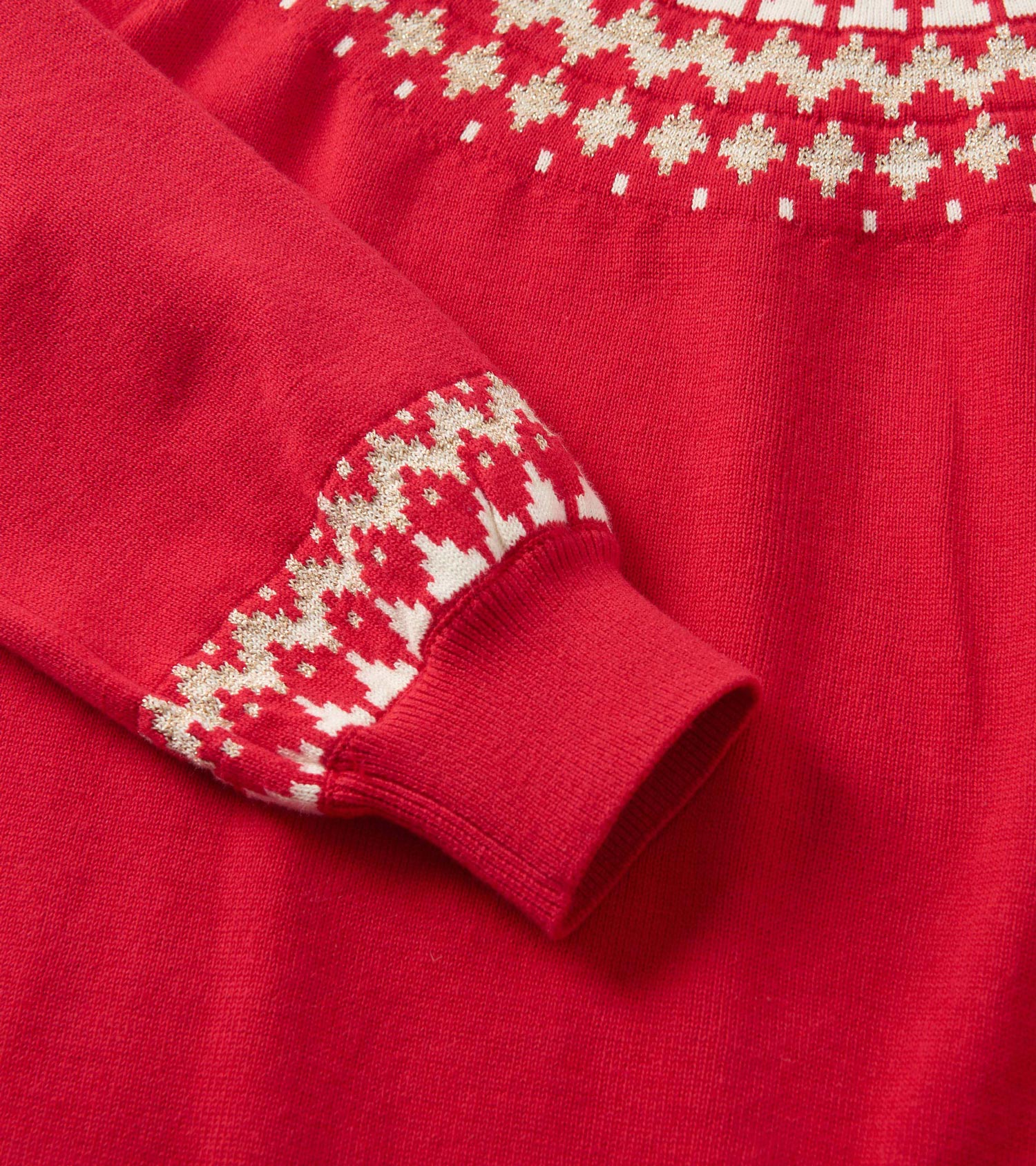 Girls Holiday Fair Isle Swing Sweater Dress - Image 4