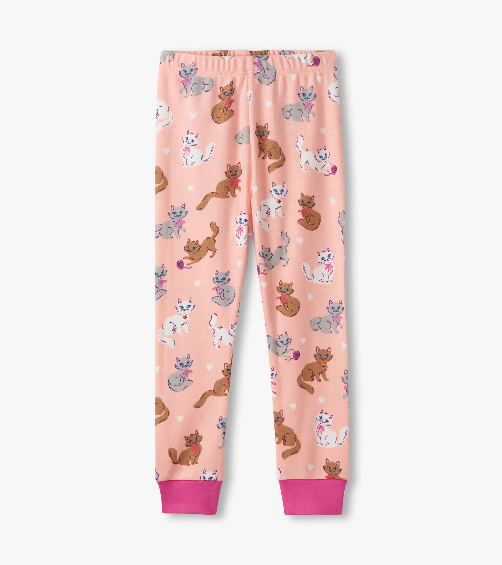 Girls Little Kitties Cotton Pyjama Set - Image 4
