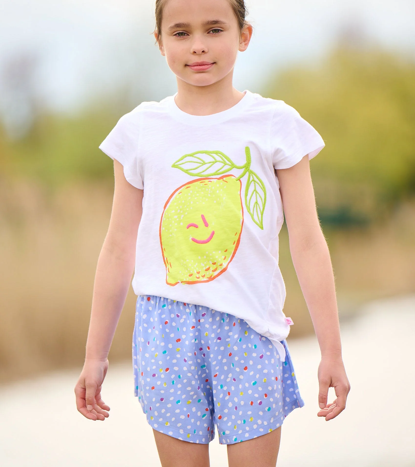 Girls Lots of Dots Woven Gathered Shorts - Image 2